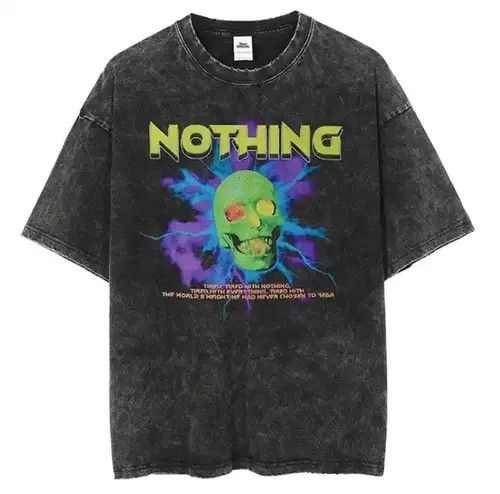 image of Vintage New Nothing Oversized T-Shirt in Black, Men's (Size Medium)