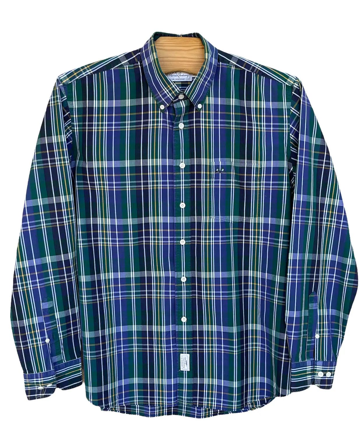 Burberry 🔥 TB Burberry multicolored plaid striped shirt size xl Size US XL / EU 56 / 4 - 3 Thumbnail