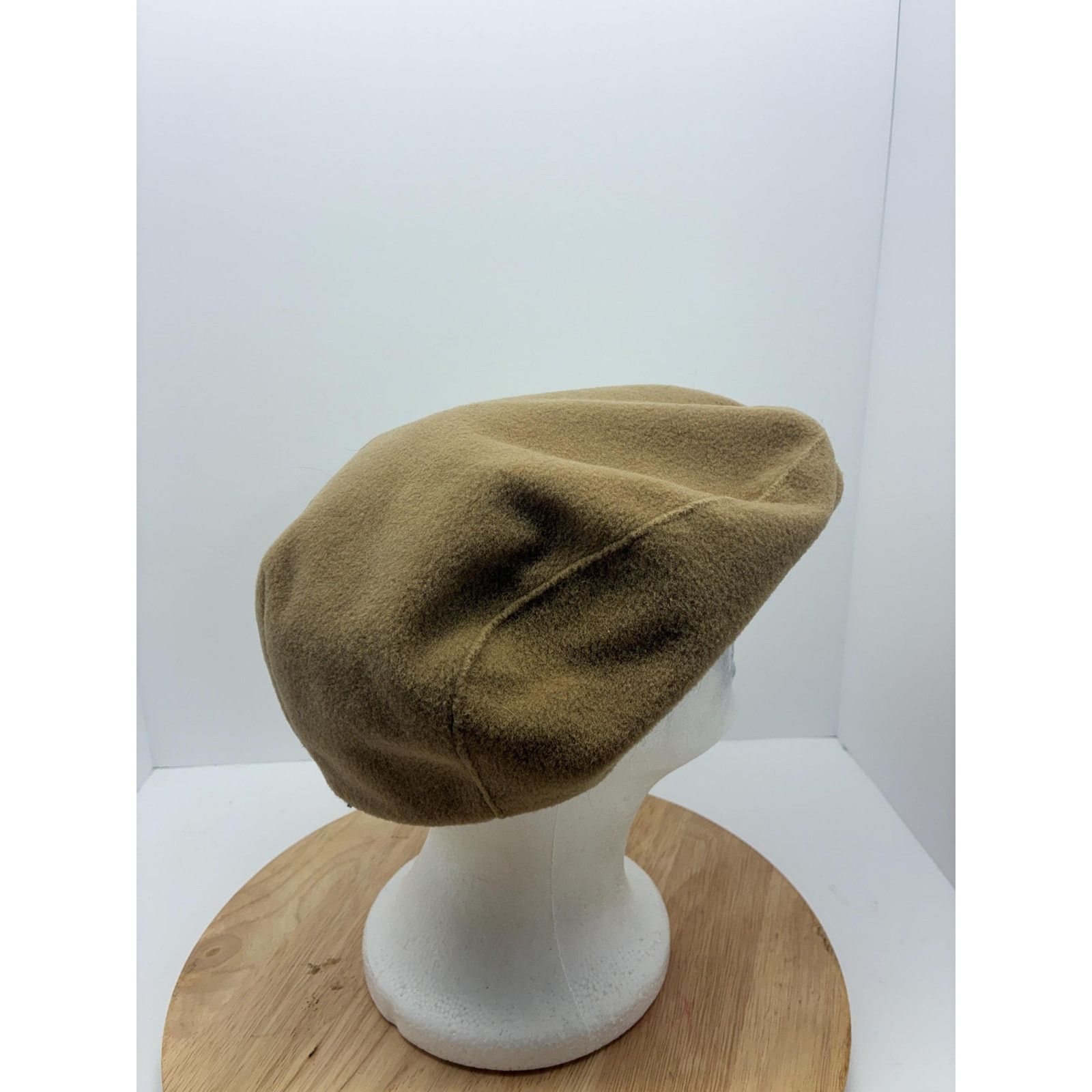 Other Vintage Wool Newsboy Cap Made in USA, Camel Brown 7 1/2 Size ONE SIZE - 9 Thumbnail
