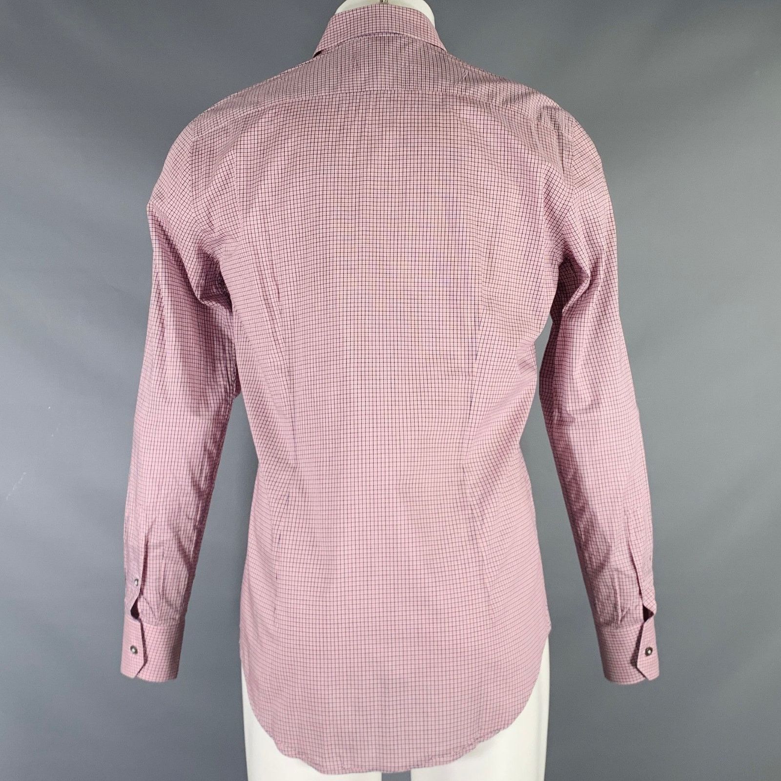 Lanvin LANVIN Red Blue White Checkered Cotton Long Sleeve Shirt Size US S / EU 44-46 / 1 - 4 Thumbnail