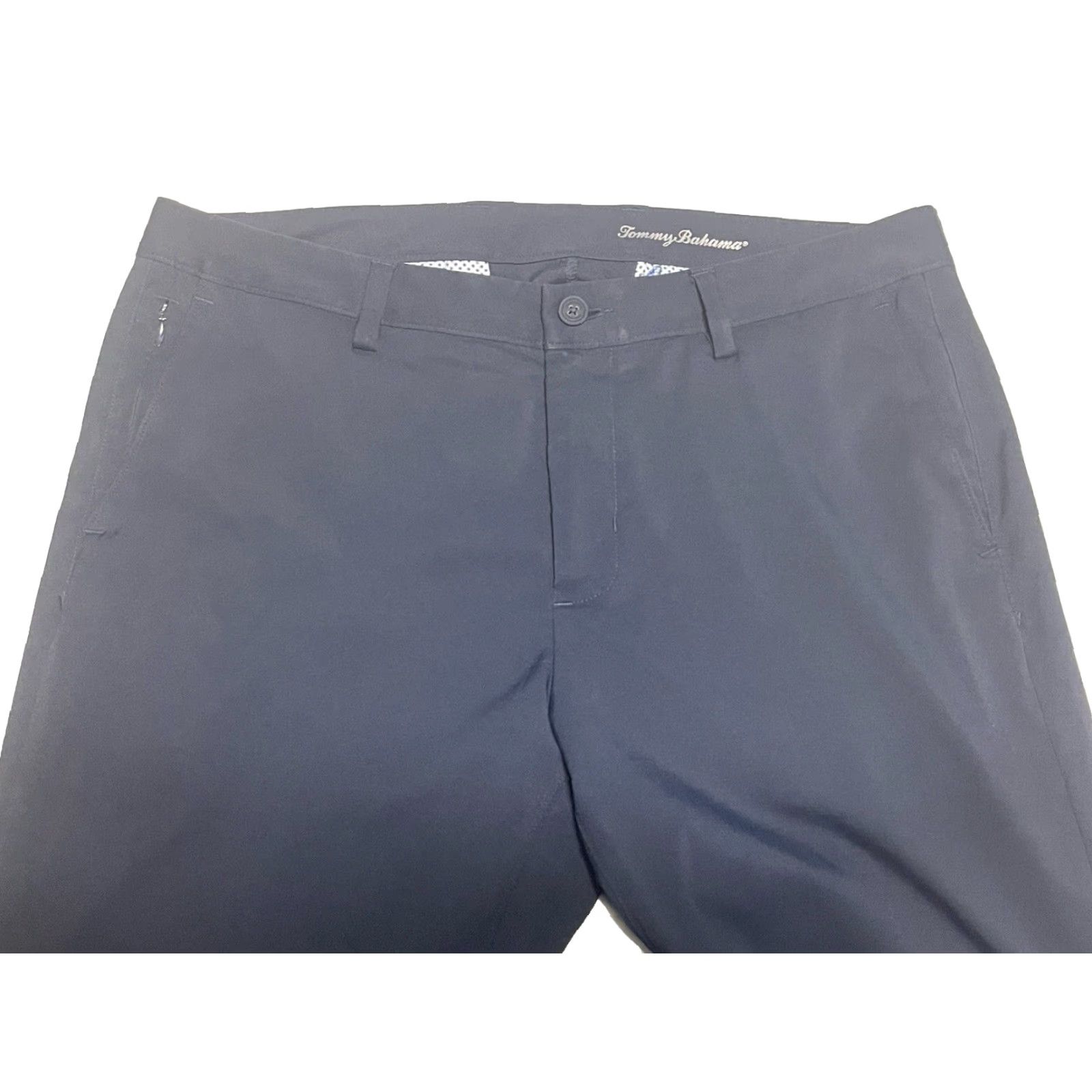 Tommy Bahama Tommy Bahama Pants 37X31 Khaki Blue Performance Chino Athleisure Golf Zip Pocket Size US 37 - 2 Thumbnail