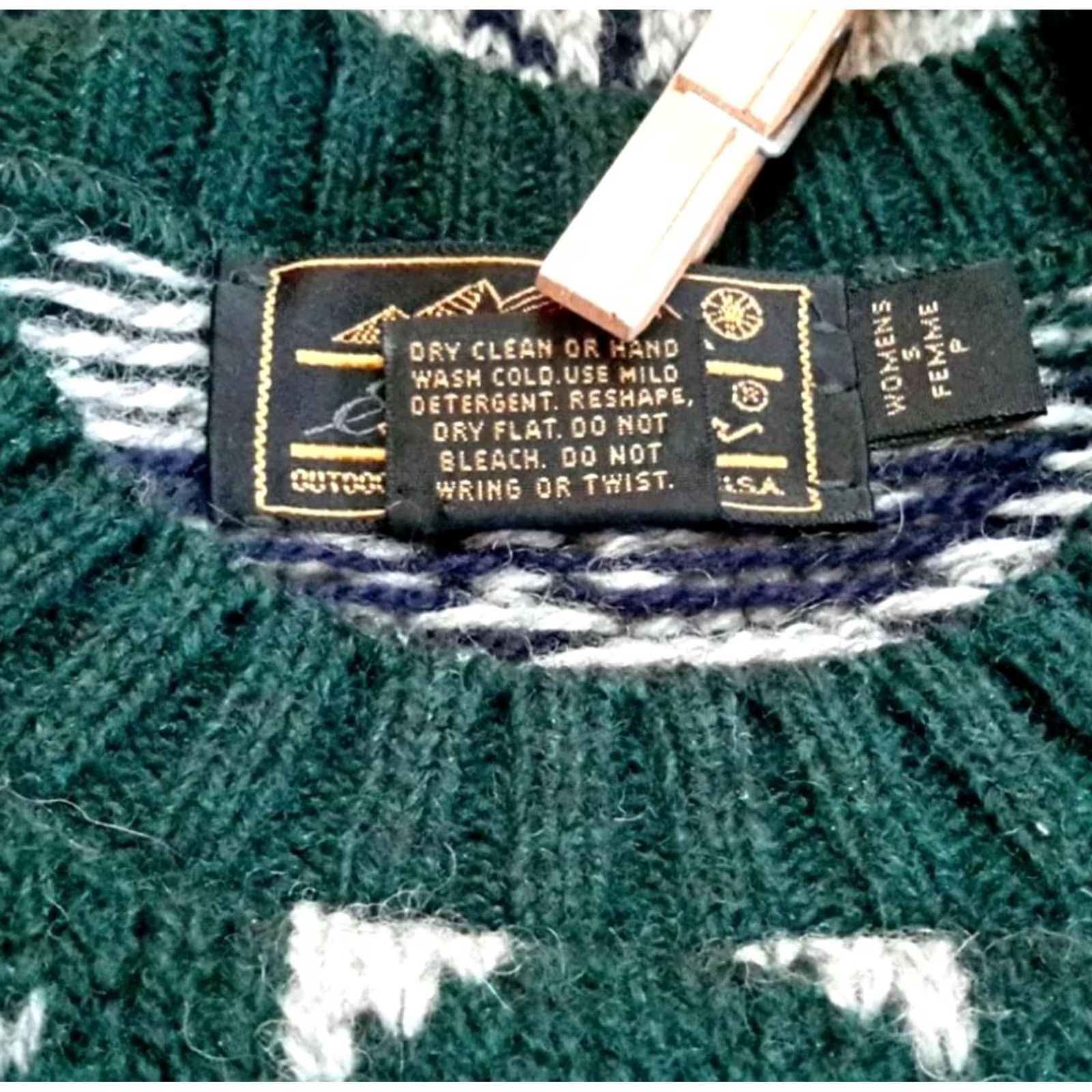 Eddie Bauer VINTAGE Eddie Bauer Womens Wool Blend Nordic Ski Sweater S Green Size S / US 4 / IT 40 - 6 Thumbnail