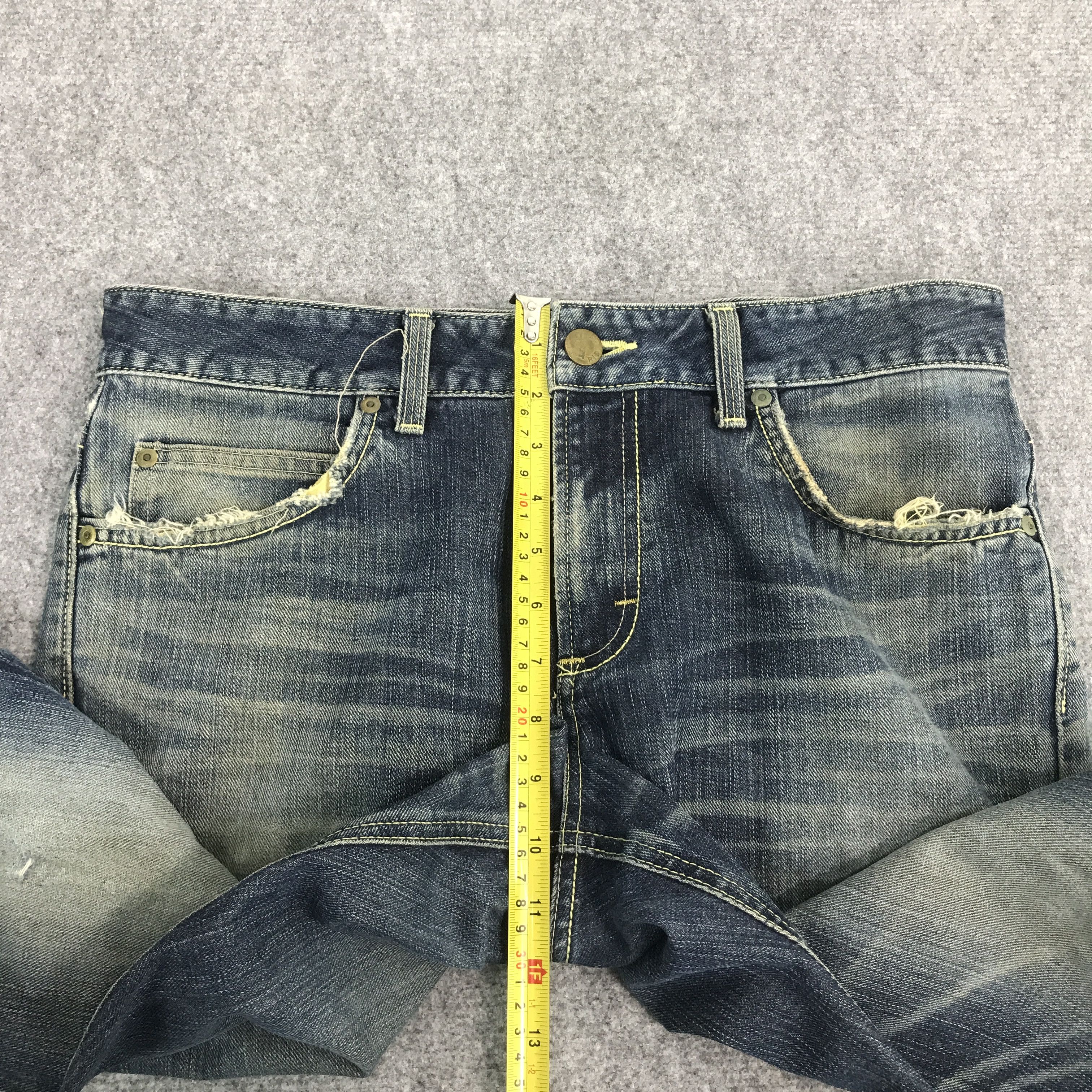 Lee FLARE LEE RIDERS DISTRESSED DENIM PANTS Size US 33 - 9 Thumbnail