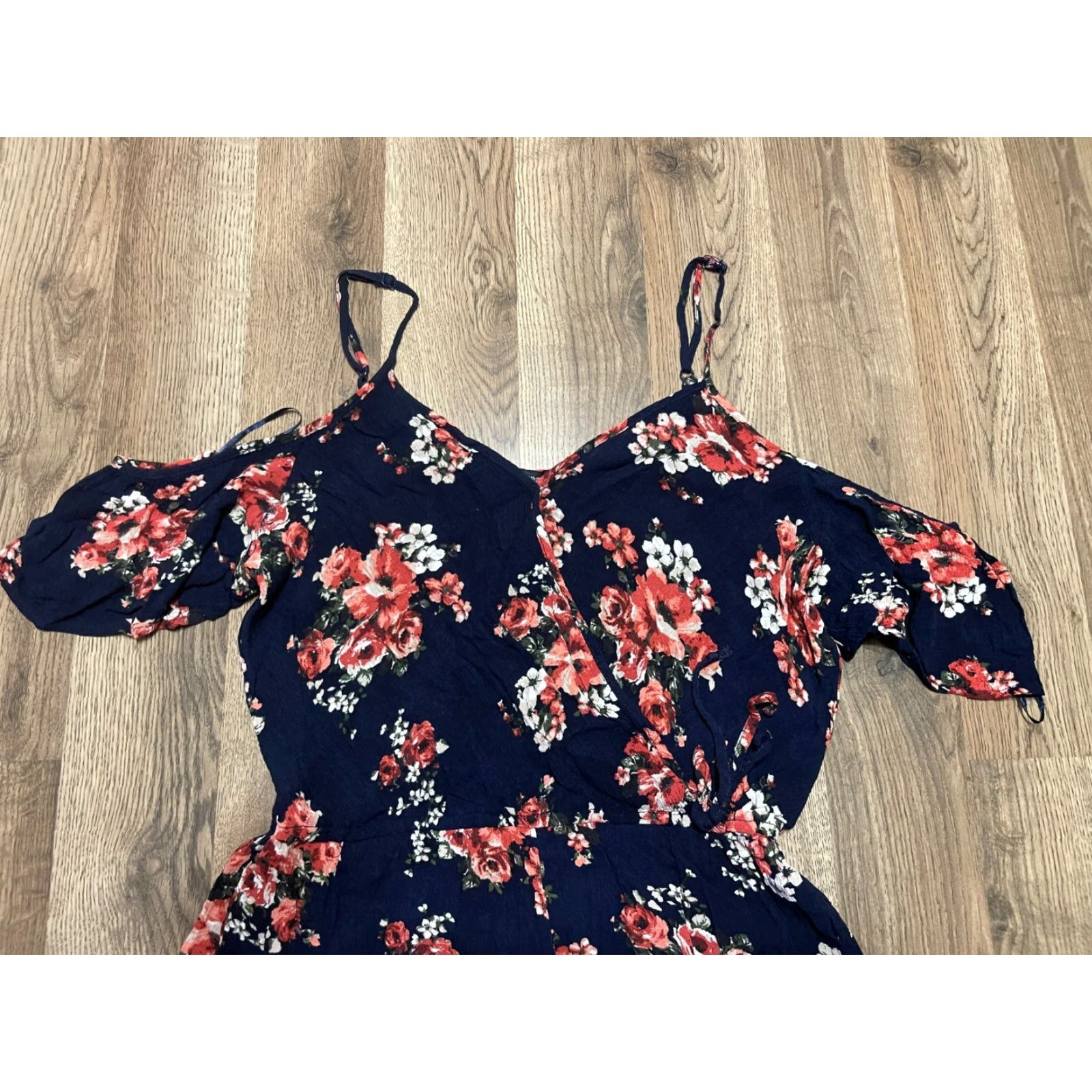 Vintage Ambiance Romper Womens Large Floral Off Shoulder Shirt? Size 36" / US 14 / IT 50 - 3 Thumbnail