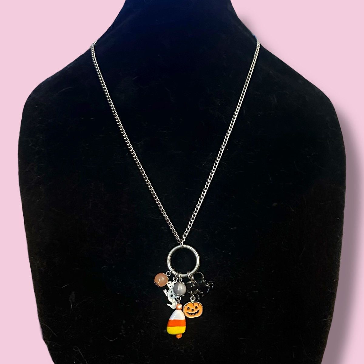 Other Long silver tone Halloween theme charms pendant necklace Size ONE SIZE - 1 Thumbnail
