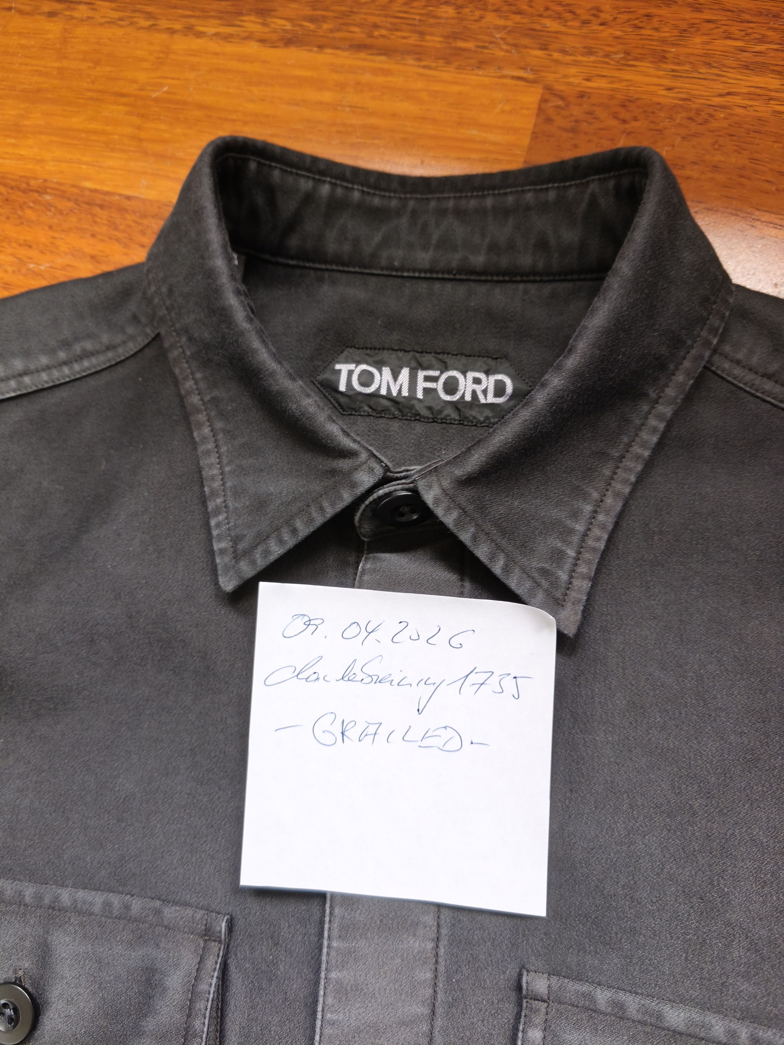 Tom Ford Tom Ford / Cotton Military Shirt Black / 2​ Size US M / EU 48-50 / 2 - 9 Thumbnail