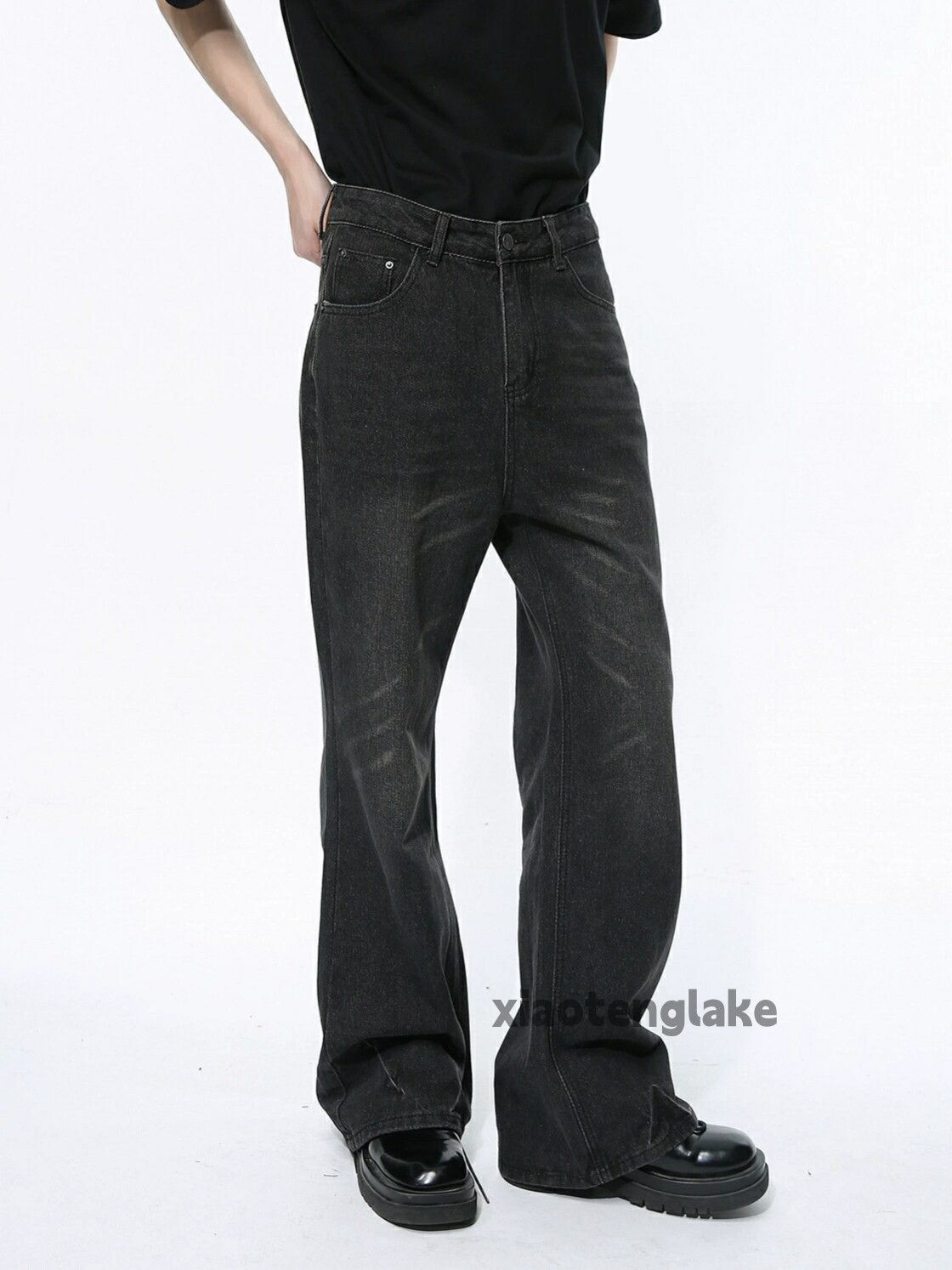 washed faded y2k yuppie bootcut jeans