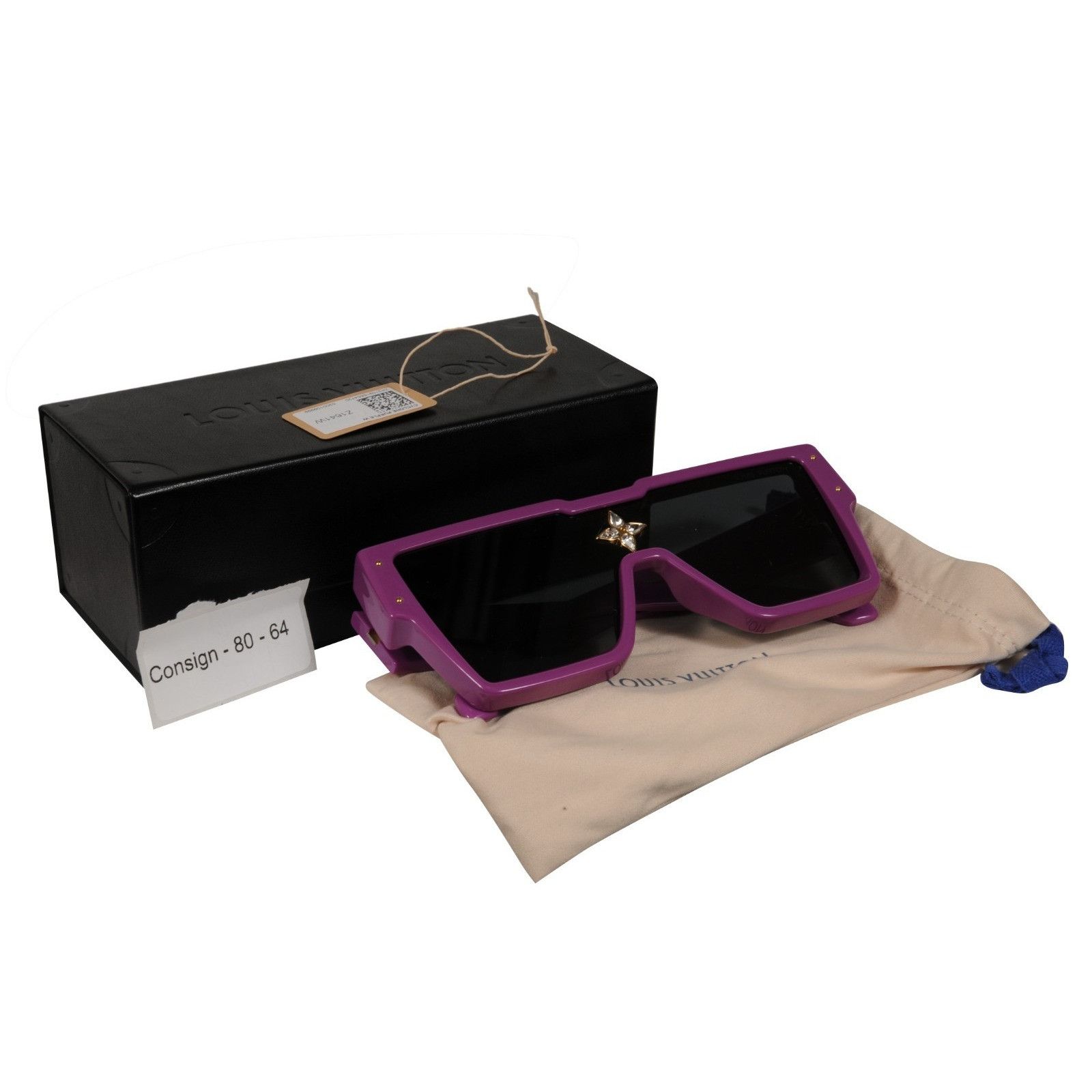 Louis Vuitton Cyclone Sunglasses Purple Square Acetate Glass Size ONE SIZE - 12 Thumbnail