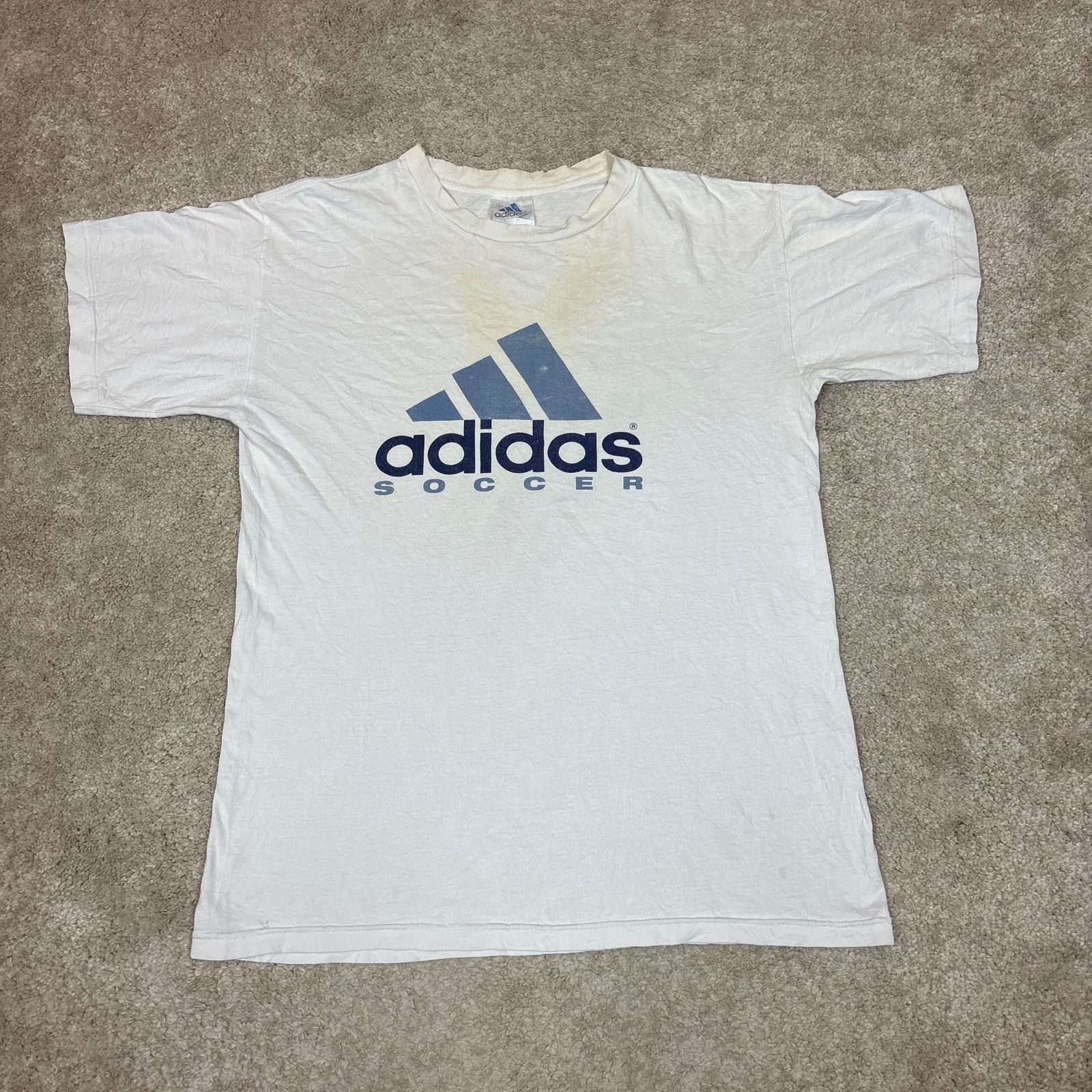 Adidas × Vintage Vintage 90s Adidas Soccer 3 Stripe T Shirt Men's Small Size US S / EU 44-46 / 1 - 3 Thumbnail
