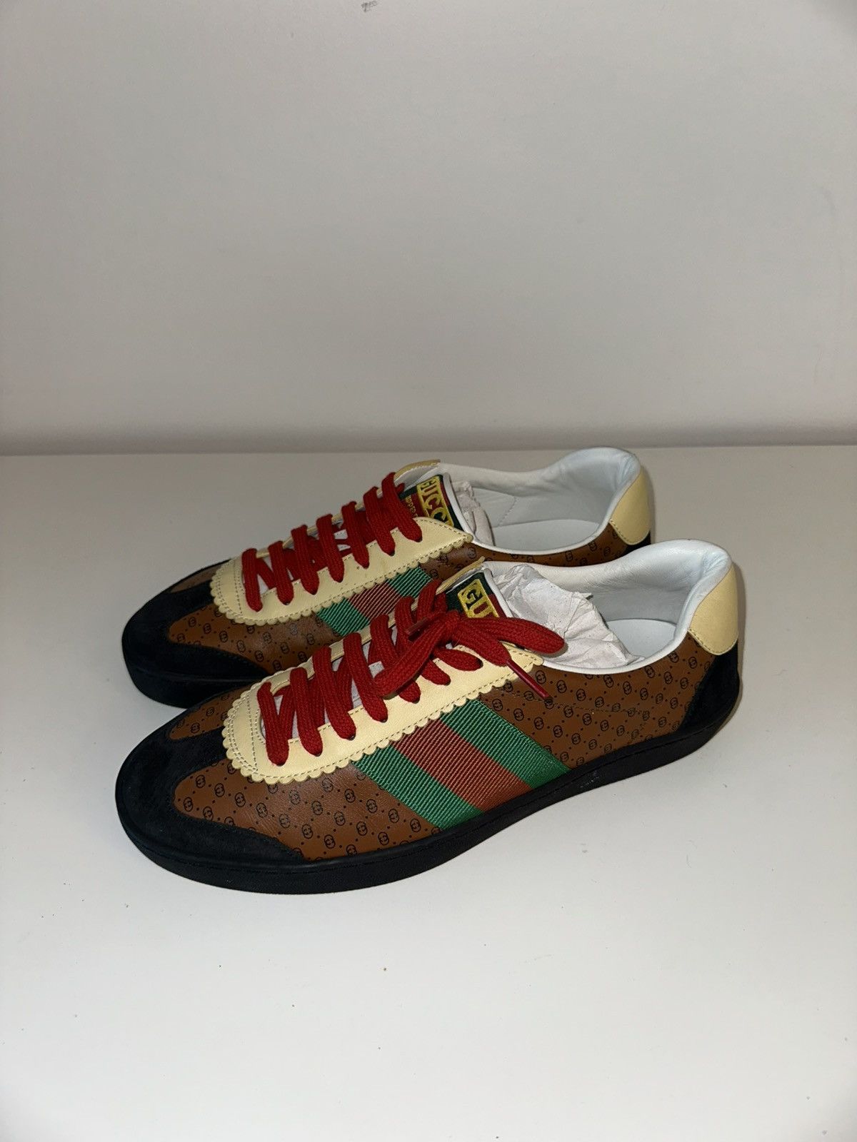 Dapper Dan Gucci x Dapper Dan G74 GG Signature Sneaker Brown Leather Size US 9 / EU 42 - 1 Thumbnail