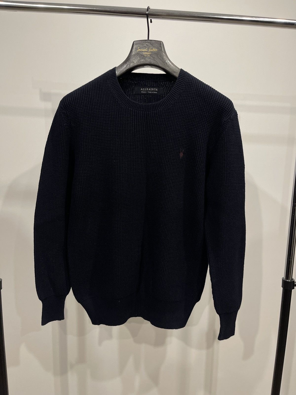 Allsaints AllSaints Trias Crew Waffle Knit Sweater Navy blue S Size US S / EU 44-46 / 1 - 1 Thumbnail