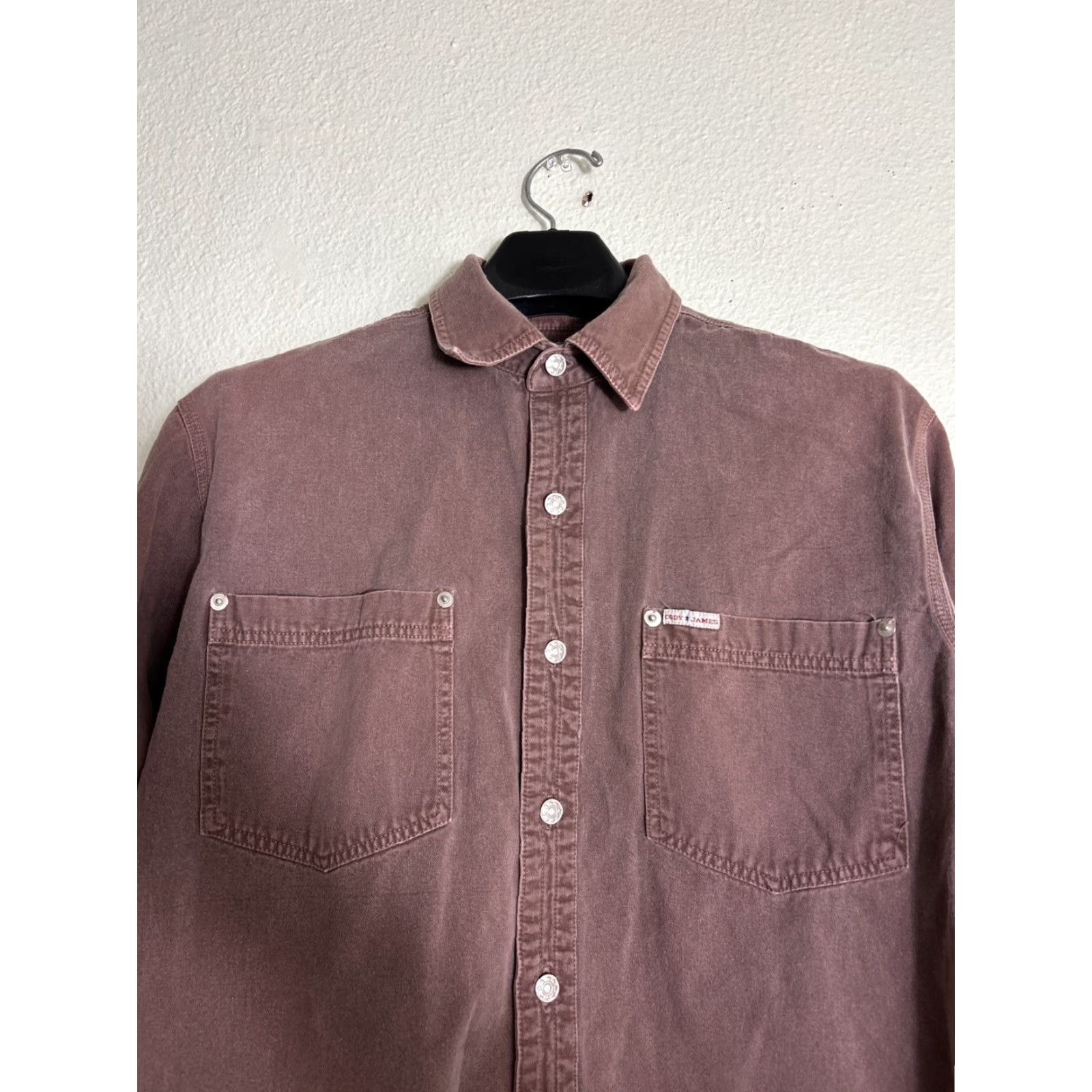 Cody James Cody James Mens Button-Up Shirt Long Sleeve Brown Metal Buttons M Size US M / EU 48-50 / 2 - 3 Thumbnail