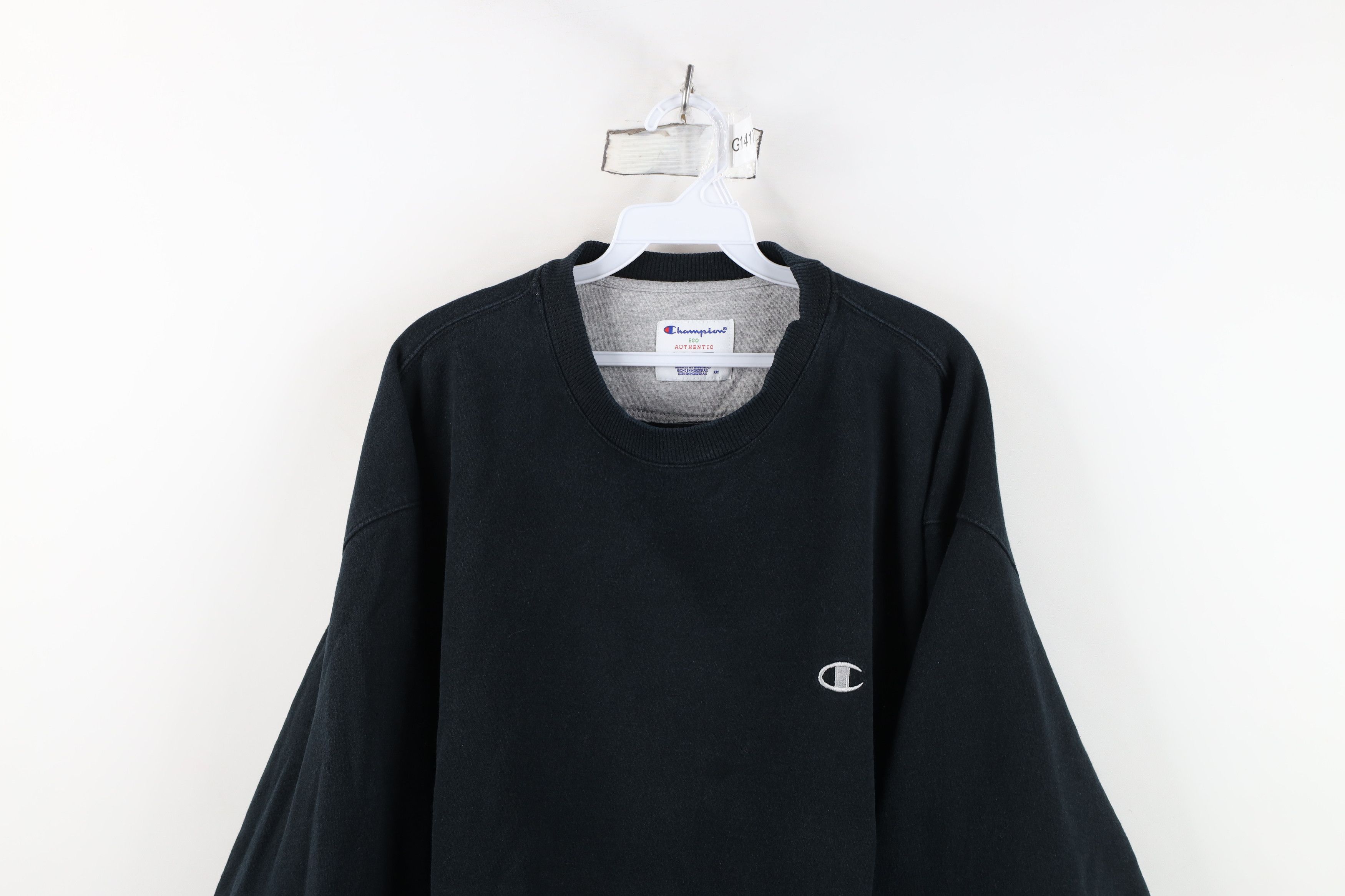 Champion Vintage Champion Classic Logo Crewneck Sweatshirt Black Size US XXL / EU 58 / 5 - 2 Thumbnail