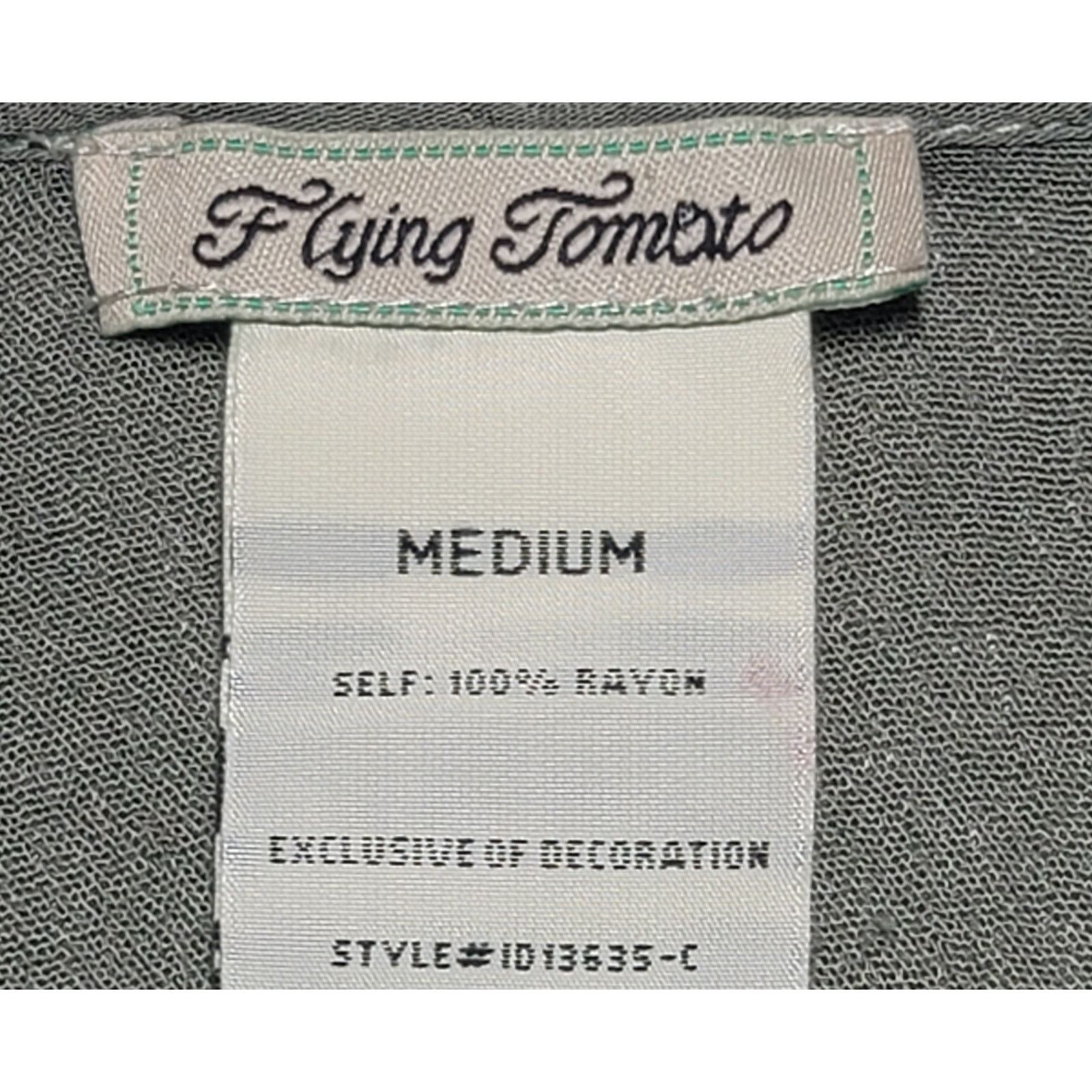Other Flying Tomato Green Lace Bodice Tunic Top Medium Flowy Size M / US 6-8 / IT 42-44 - 4 Thumbnail