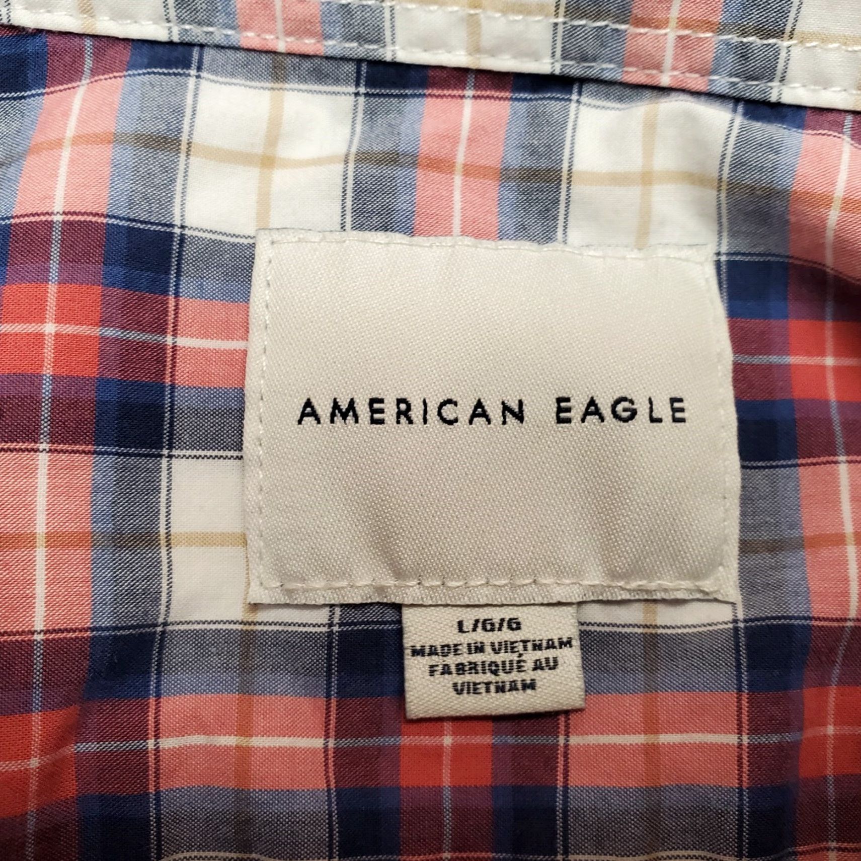 American Eagle Outfitters VINTAGE American Eagle Shirt Mens Large Pink Plaid Long Sleeve Button Casual Size US L / EU 52-54 / 3 - 6 Thumbnail