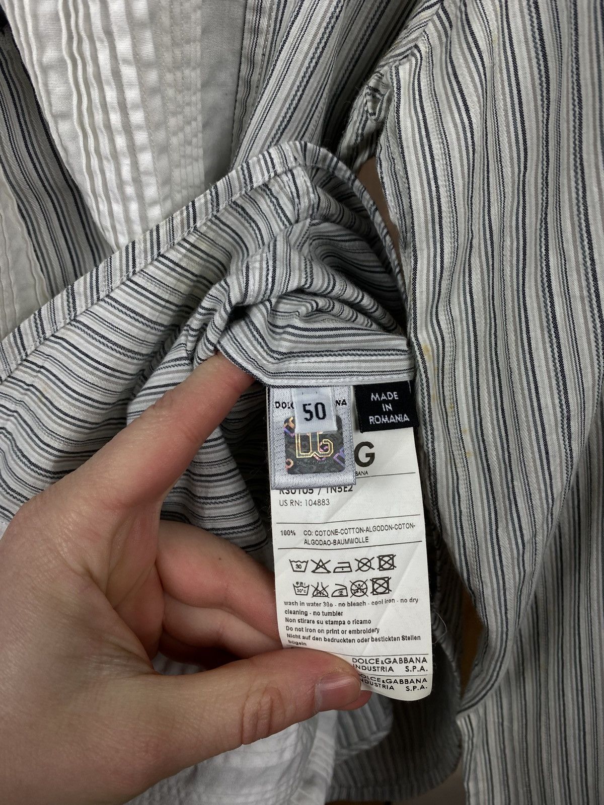 Dolce & Gabbana 🍇Vintage 90s Shirt Button Up Dolce & Gabbanas Striped Tee🍇 Size US M / EU 48-50 / 2 - 18 Thumbnail