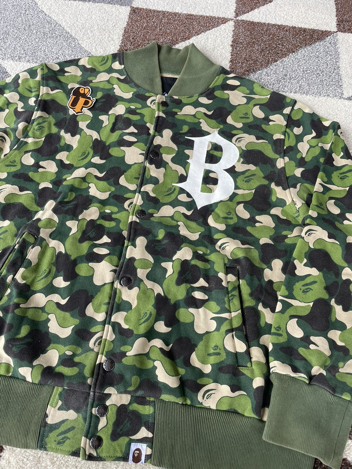 Bape OG Bape ABC Camo Green Sweat Varsity Jacket Size US M / EU 48-50 / 2 - 2 Thumbnail