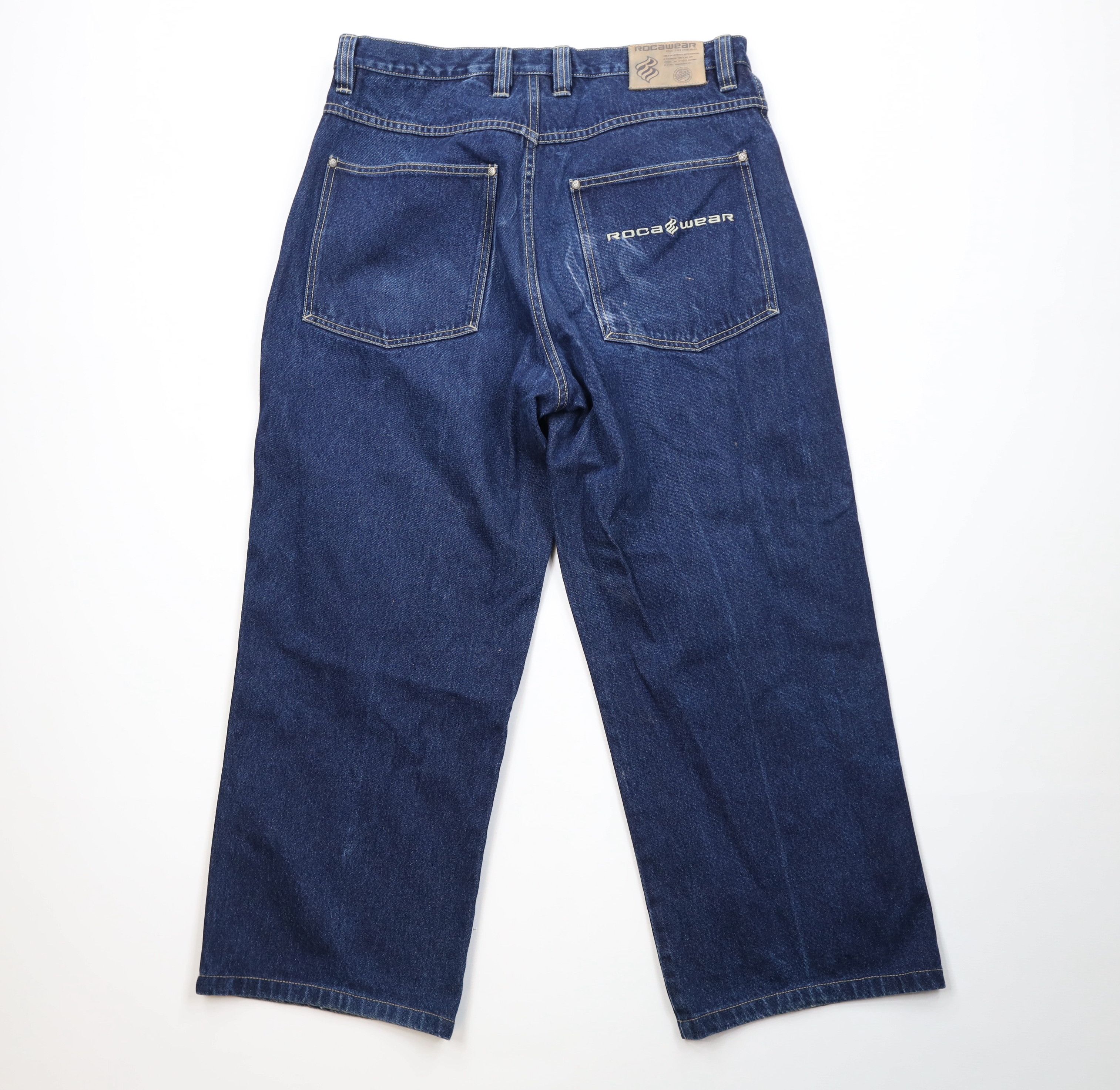 Rocawear Vintage 90s Y2K Rocawear Spell Baggy Wide Leg Denim Jeans Size US 36 / EU 52 - 10 Thumbnail
