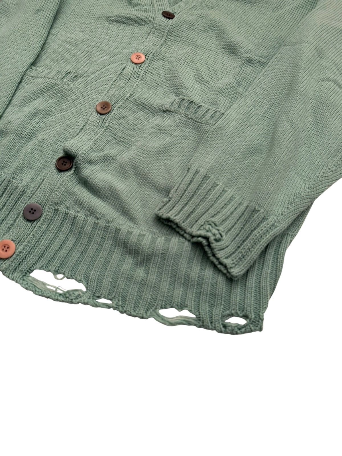 Undercover Faded Green Distressed Cardigan Size US XL / EU 56 / 4 - 3 Thumbnail