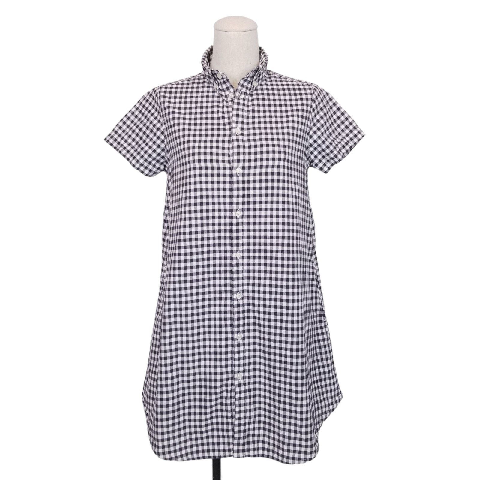 Other ichi Gingham Short Sleeve Tunic Navy White Sz Small Size S / US 4 / IT 40 - 1 Thumbnail