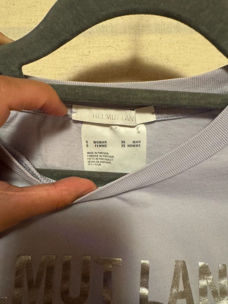 Helmut Lang HELMUT LANG Gray and purple short-sleeved T-shirt Size S / US 4 / IT 40 - 3 Thumbnail