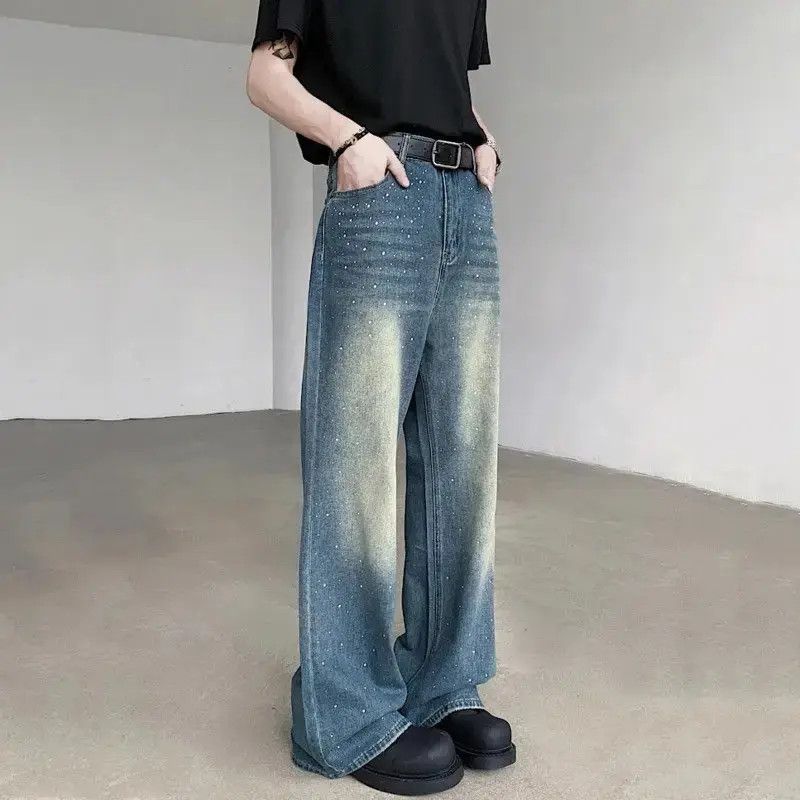 Diamond Fade Worn Blue Jeans