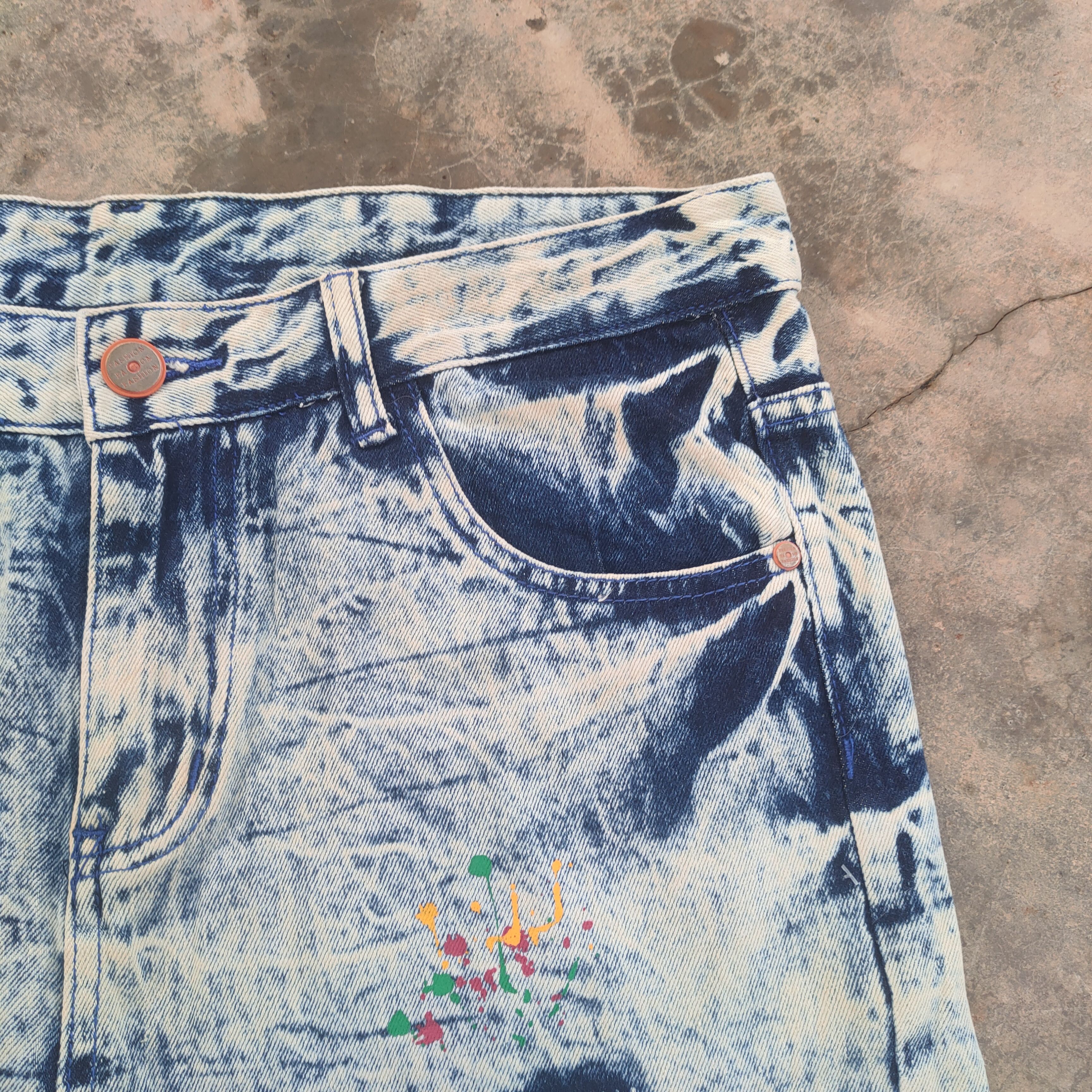 Fashion Victim VTG FASHION PAINT PATCHWORK MUD WASH DENIM JEANS DENIM Size US 36 / EU 52 - 7 Thumbnail