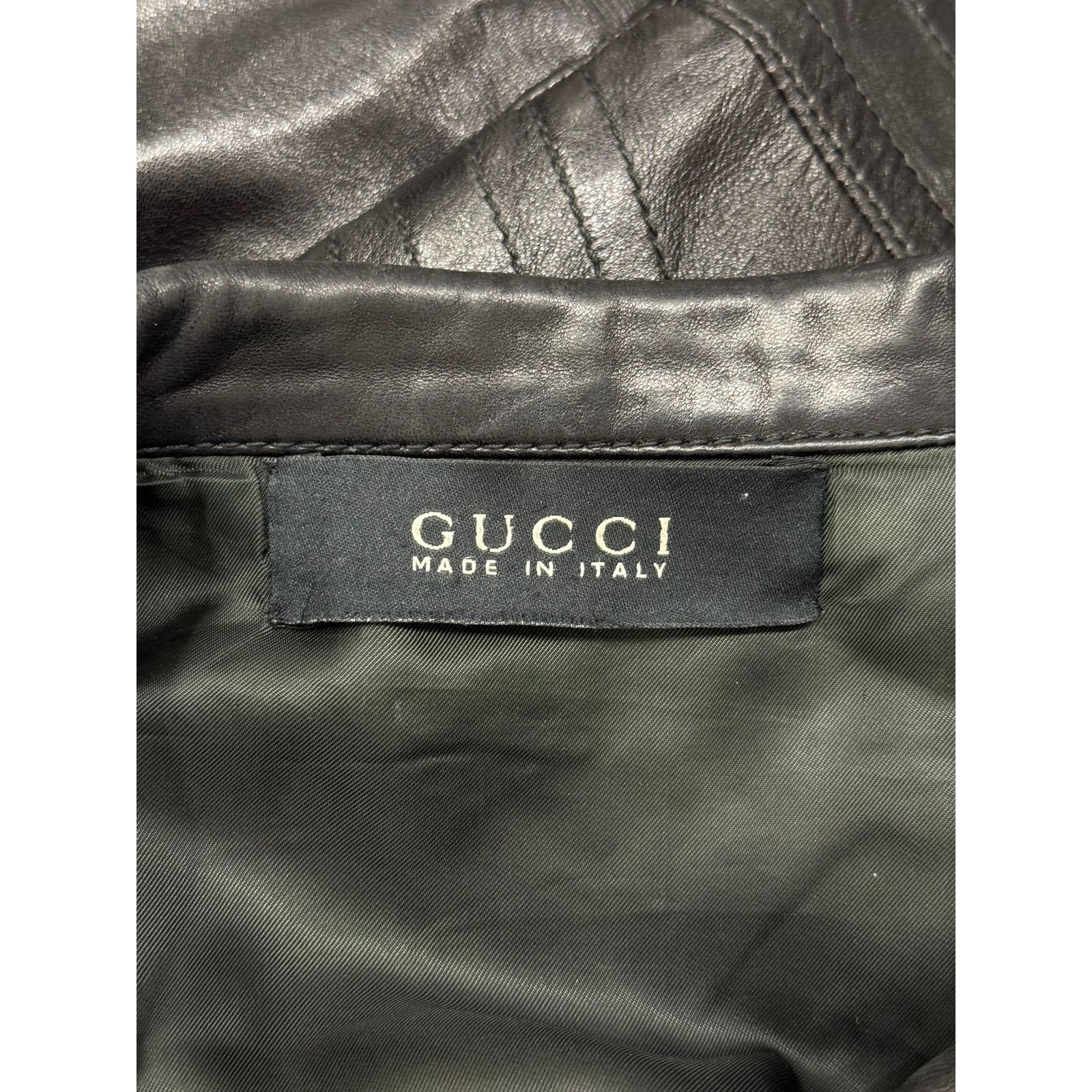 Gucci A/W2003 Gucci by tom Ford paneled moto leather jacket Size M / US 6-8 / IT 42-44 - 12 Thumbnail