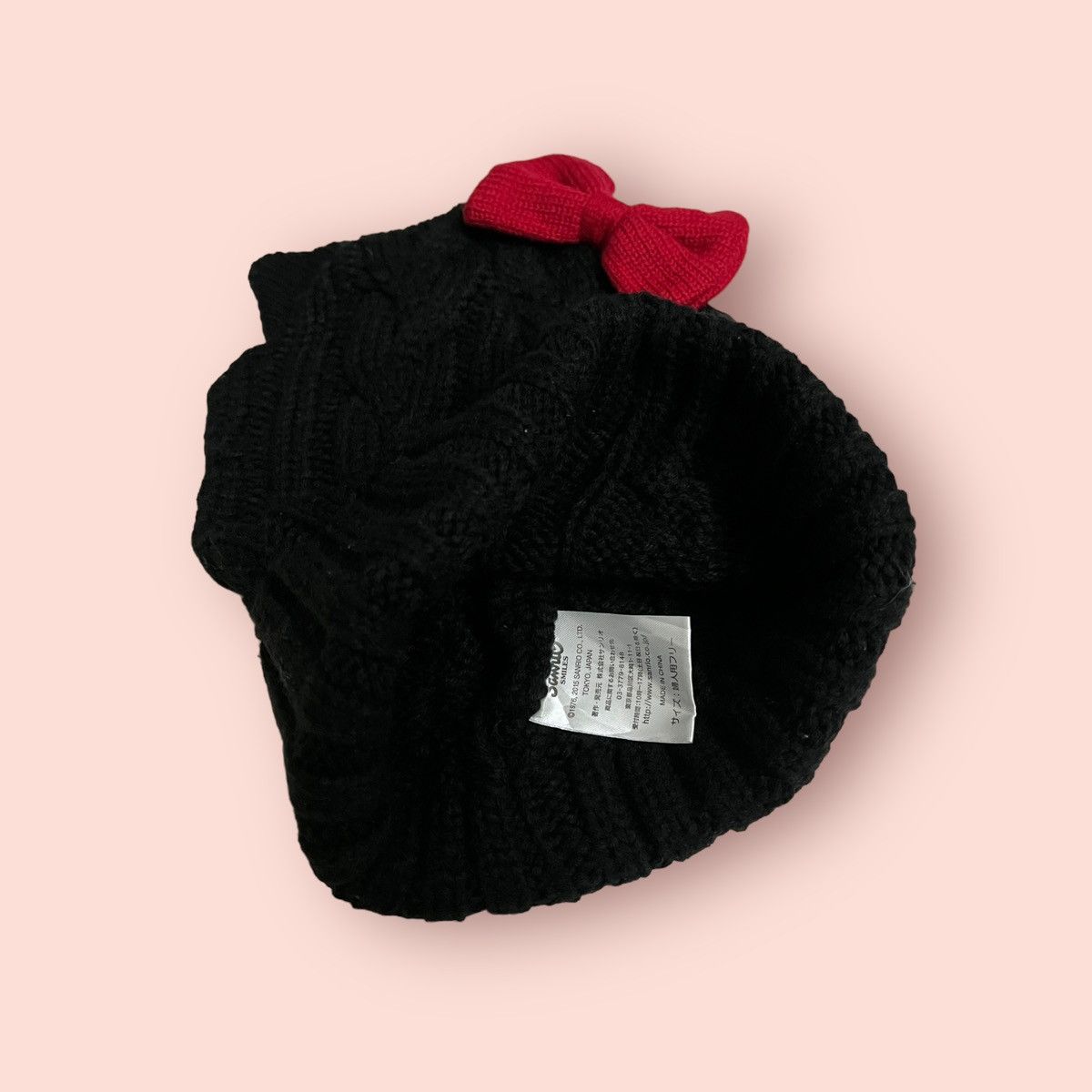 Anime × Cartoon Network × Japanese Brand RARE HELLO KITTY CAT EARS RED RIBBON KNITTED BEANIE Size ONE SIZE - 22 Thumbnail