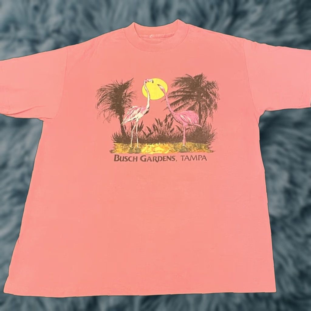 Vintage VINTAGE Busch Gardens Tampa Florida Theme Park Flamingo VTG Shirt Mens M Pink 90s 80s Animals Florida Nature Mens Size US M / EU 48-50 / 2 - 1 Thumbnail