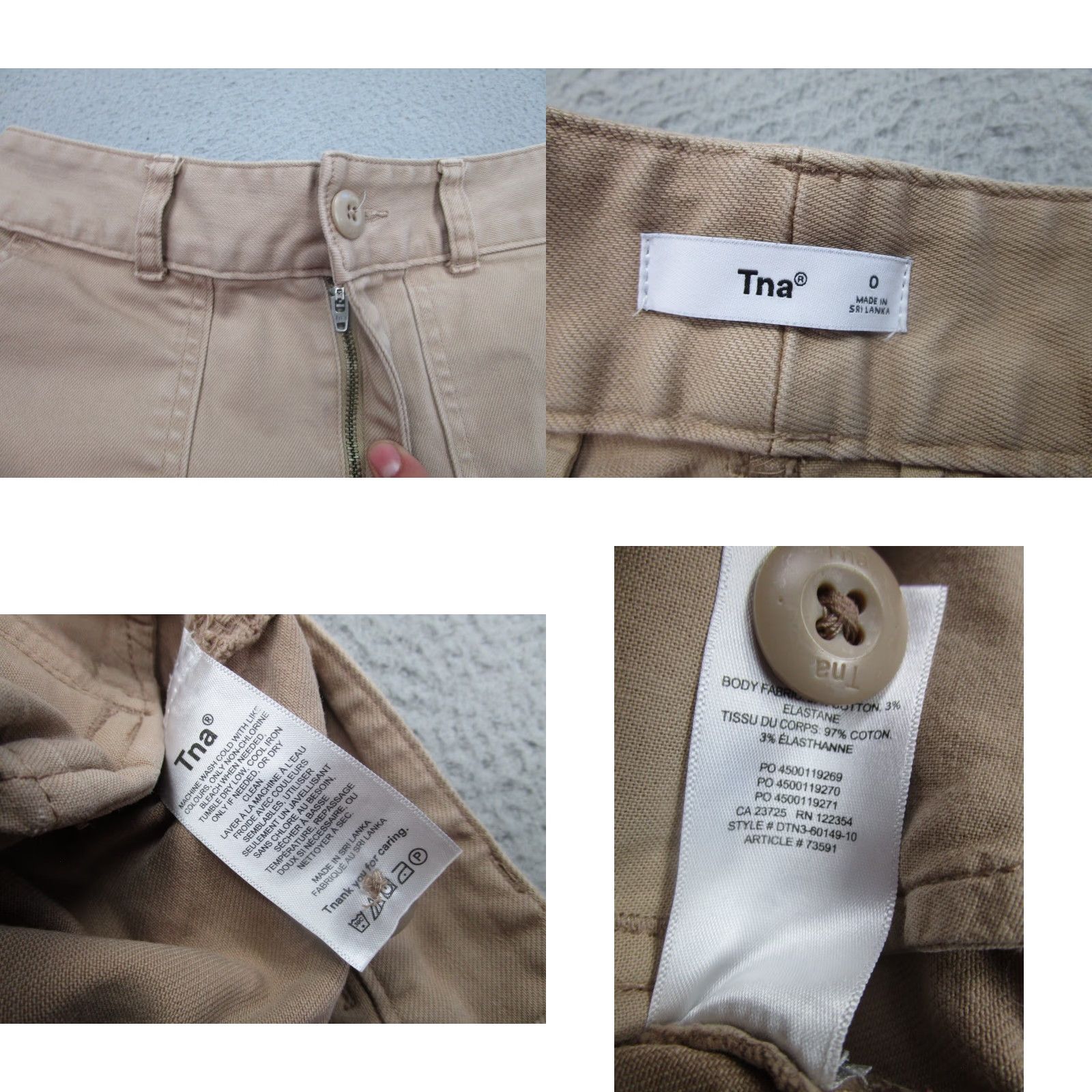 TNA Tna Women's Beige Cargo Chino Pants Size 25" / US 0 / IT 36 - 8 Thumbnail