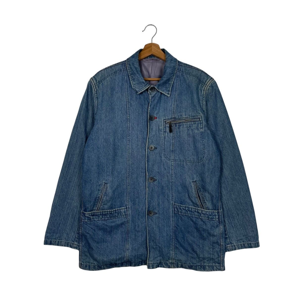Japanese Brand Alpha Cubic Sport Denim Jacket Size US M / EU 48-50 / 2 - 1 Thumbnail
