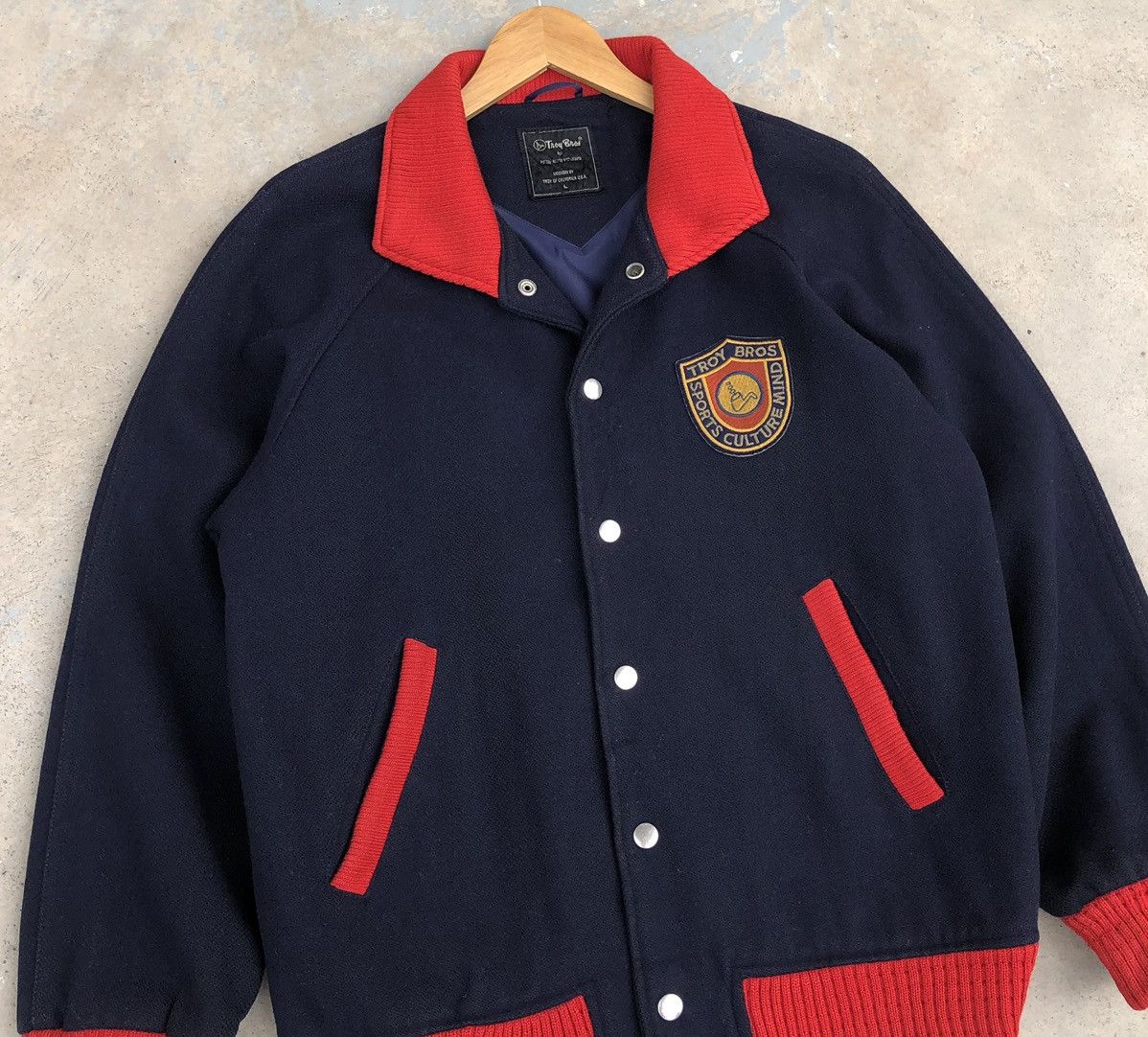 Vintage Vintage TROY BROS Japan Wool Varsity Jacket Size US L / EU 52-54 / 3 - 6 Thumbnail