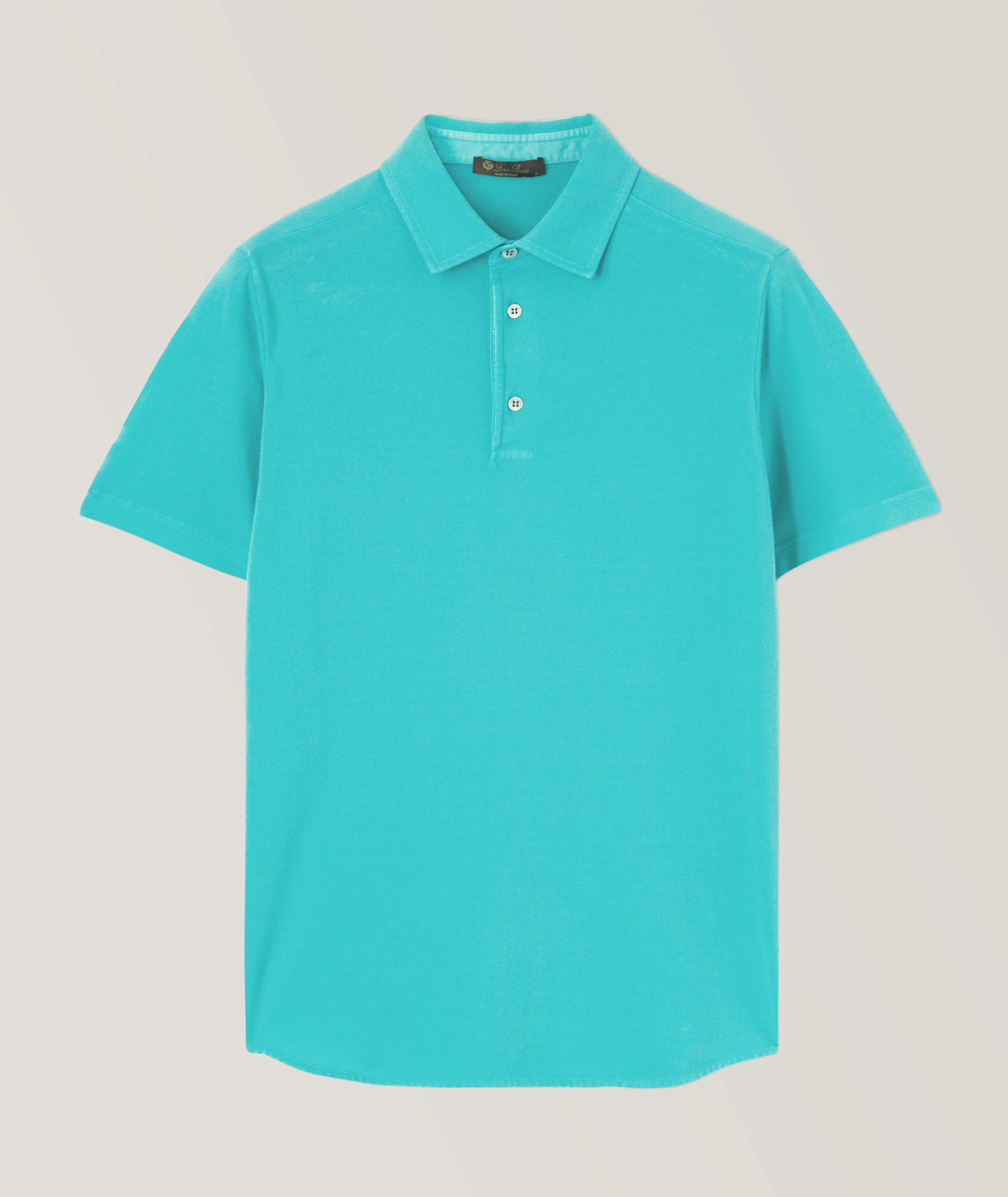 image of Loro Piana O1Srvl11E0424 Polo T-Shirt In Blue, Men's (Size Medium)