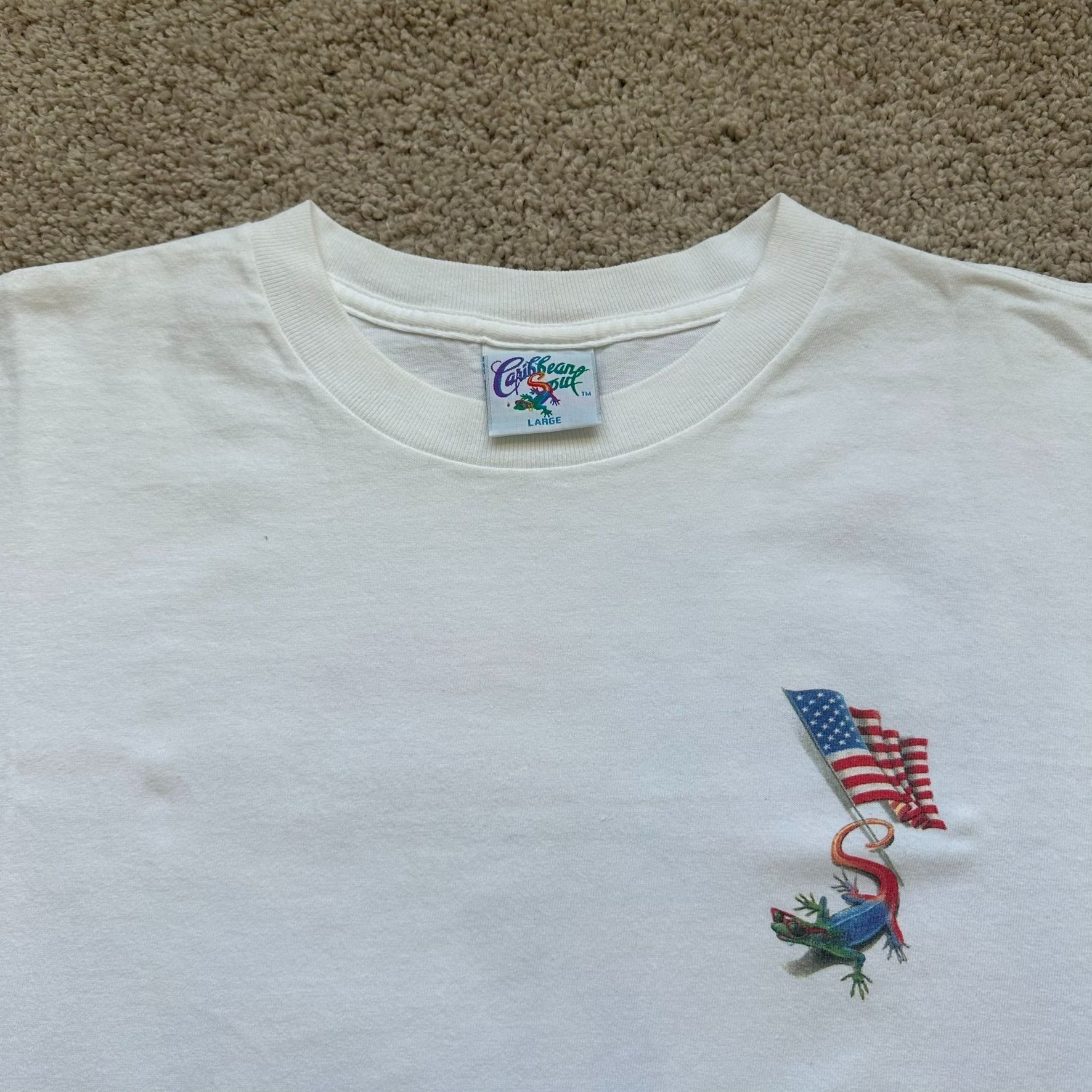 Vintage Vintage Y2K Caribbean Soul USA T-Shirt Patriotic Jimmy Buffe Size US L / EU 52-54 / 3 - 5 Thumbnail