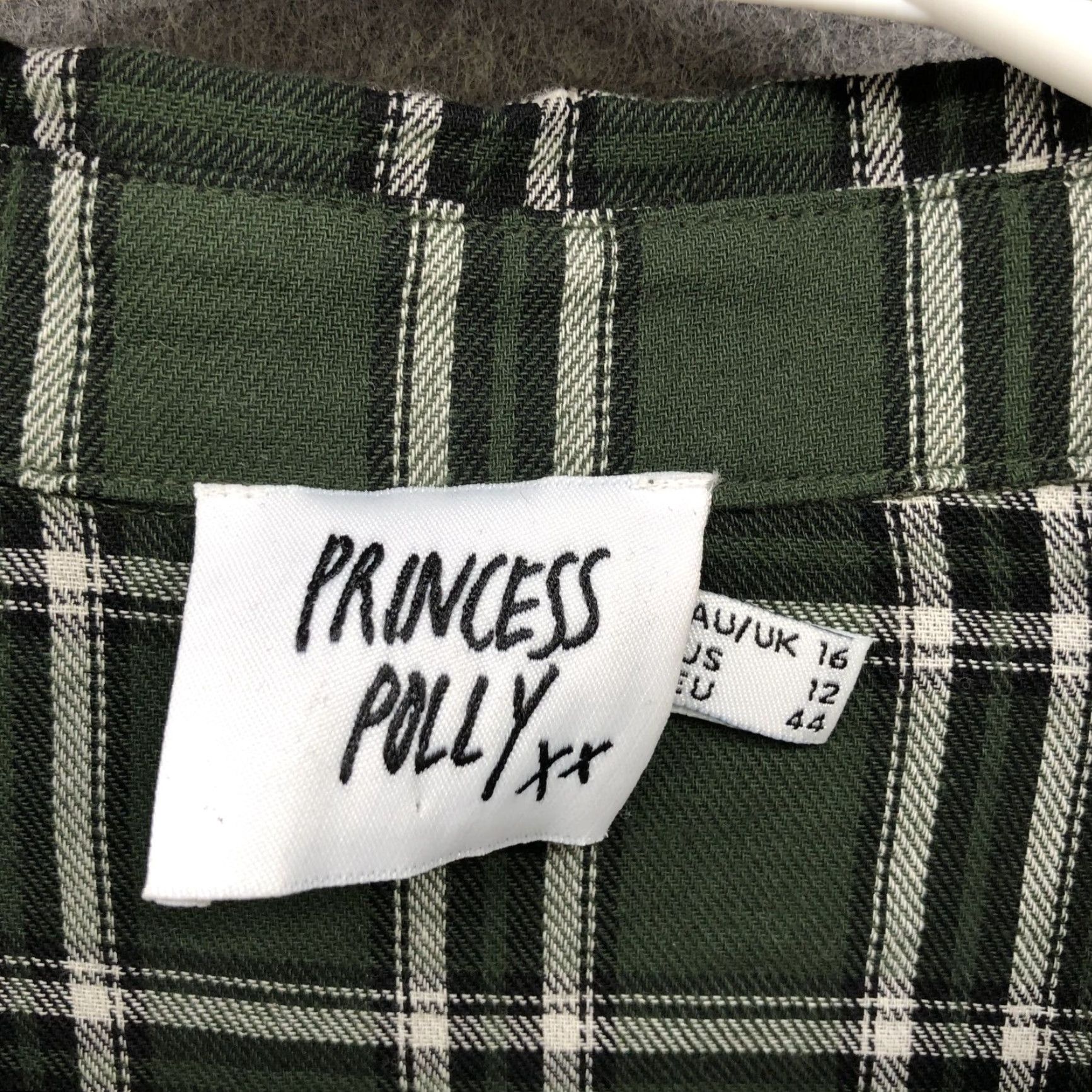 PRINCESS POLLY Princess Polly Button Down Shirt Womens Size 8 Relaxed Green Plaid Boyfriend Size XL / US 12-14 / IT 48-50 - 5 Thumbnail