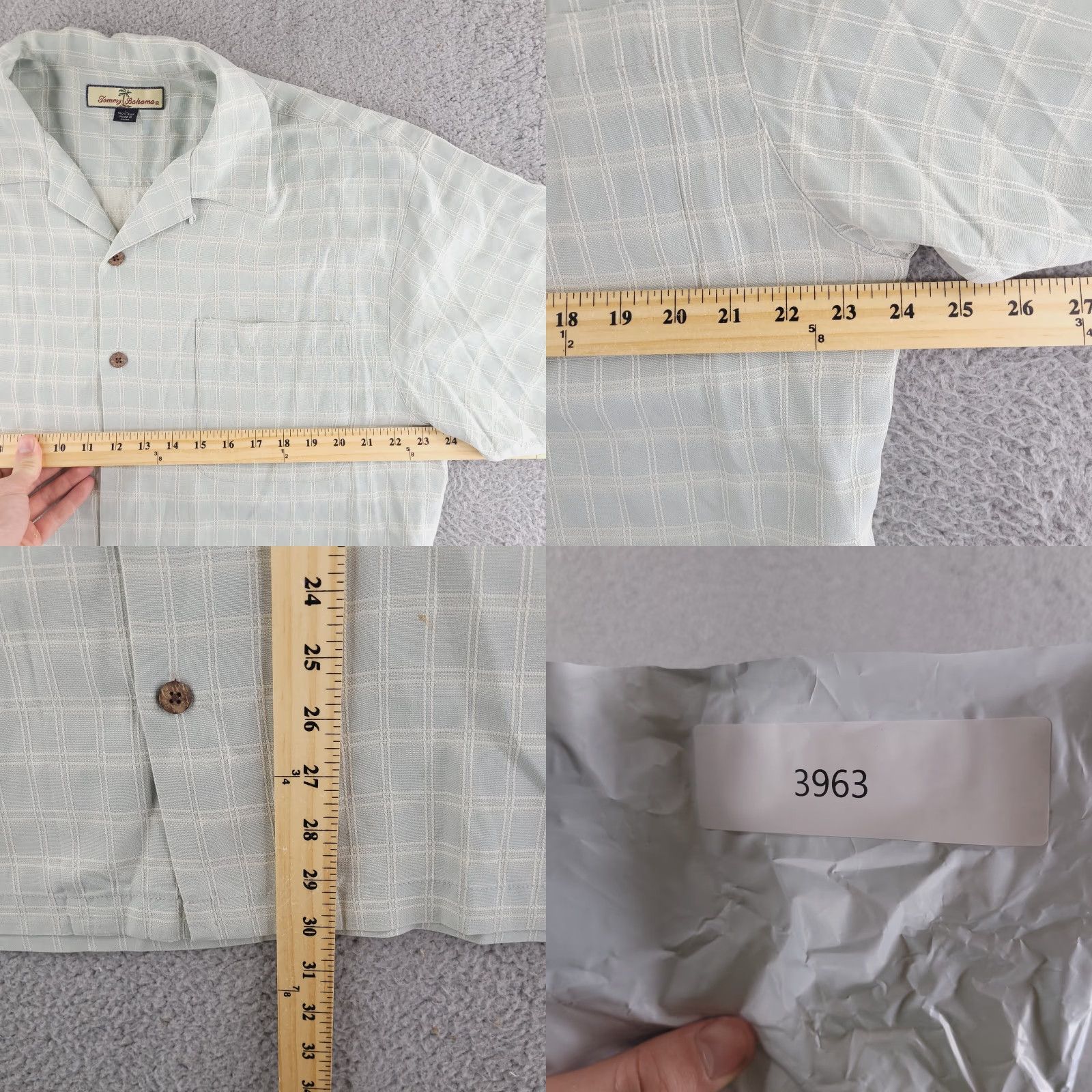 Tommy Bahama Tommy Bahama Shirt Mens Large Silk Green Short Sleeve Button-Up Textured Size US L / EU 52-54 / 3 - 8 Thumbnail