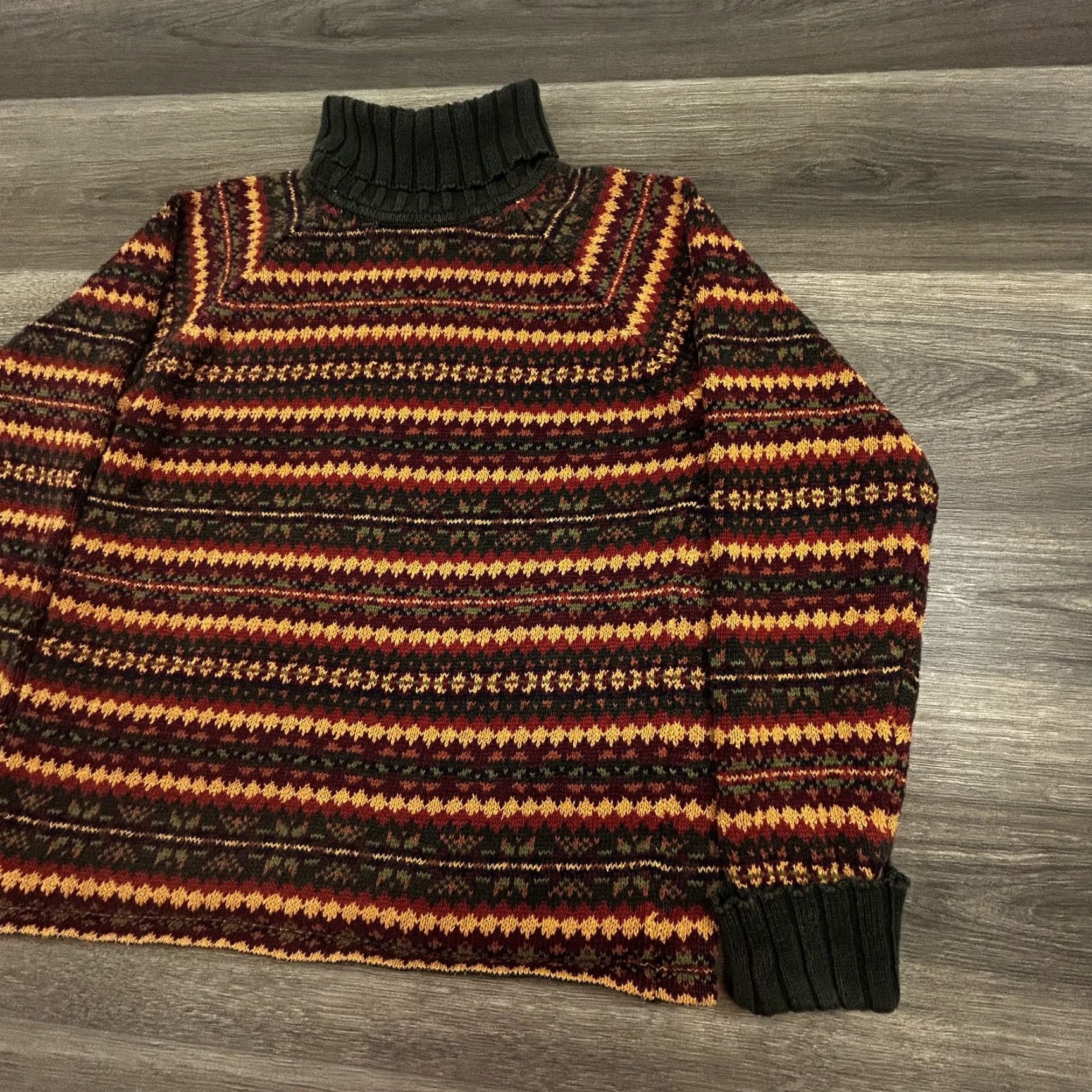 Abercrombie & Fitch VINTAGE Abercrombie & Fitch Sweater Womens Large Fair Isle Turtleneck Knit 90s Size L / US 10 / IT 46 - 4 Thumbnail