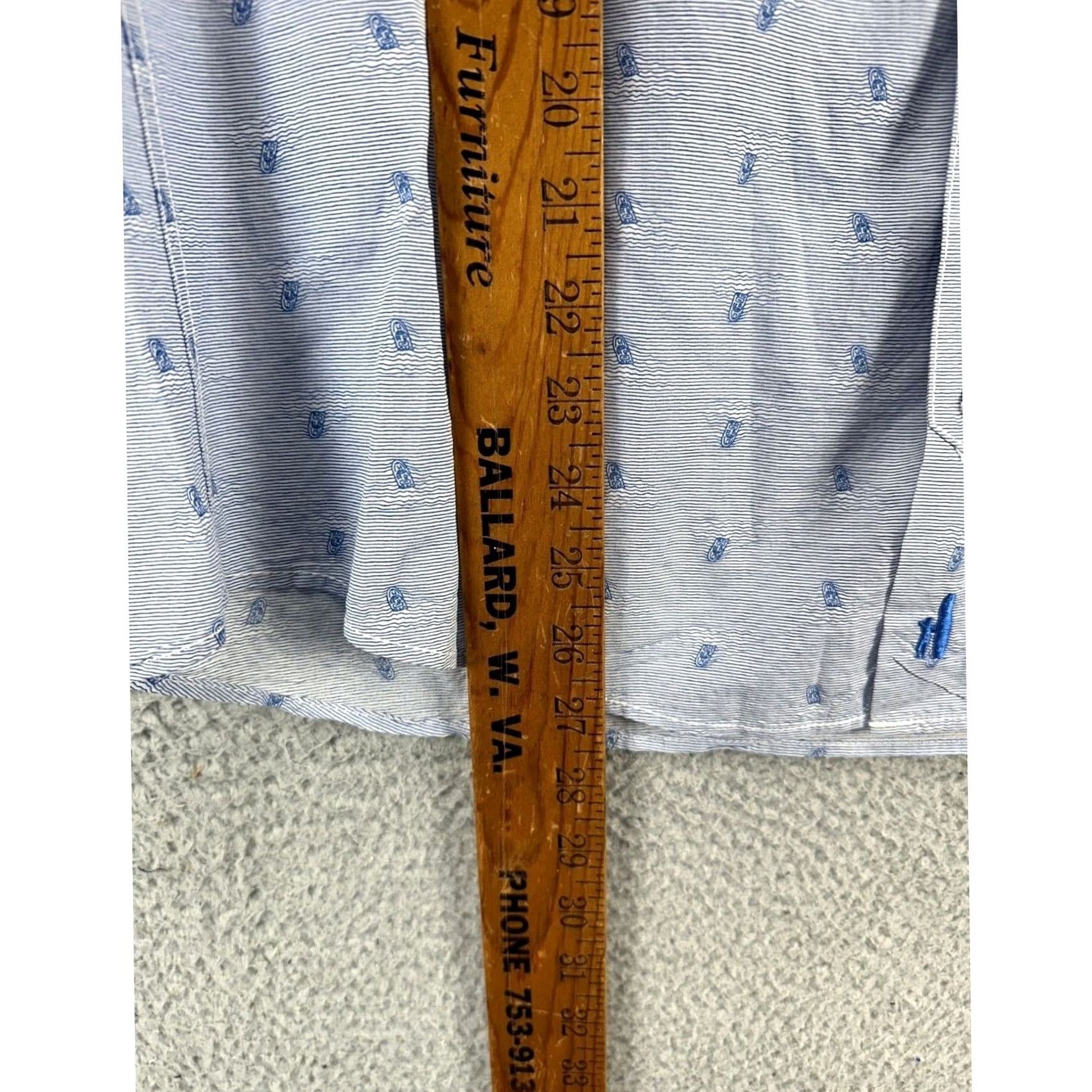 johnnie-O Johnnie-O Hangin Out Button Up Shirt Mens Small Blue Allover Print Surfing Button-Up Short Sleeve Collar Casual Workwear Pockets Mens Size US S / EU 44-46 / 1 - 7 Thumbnail