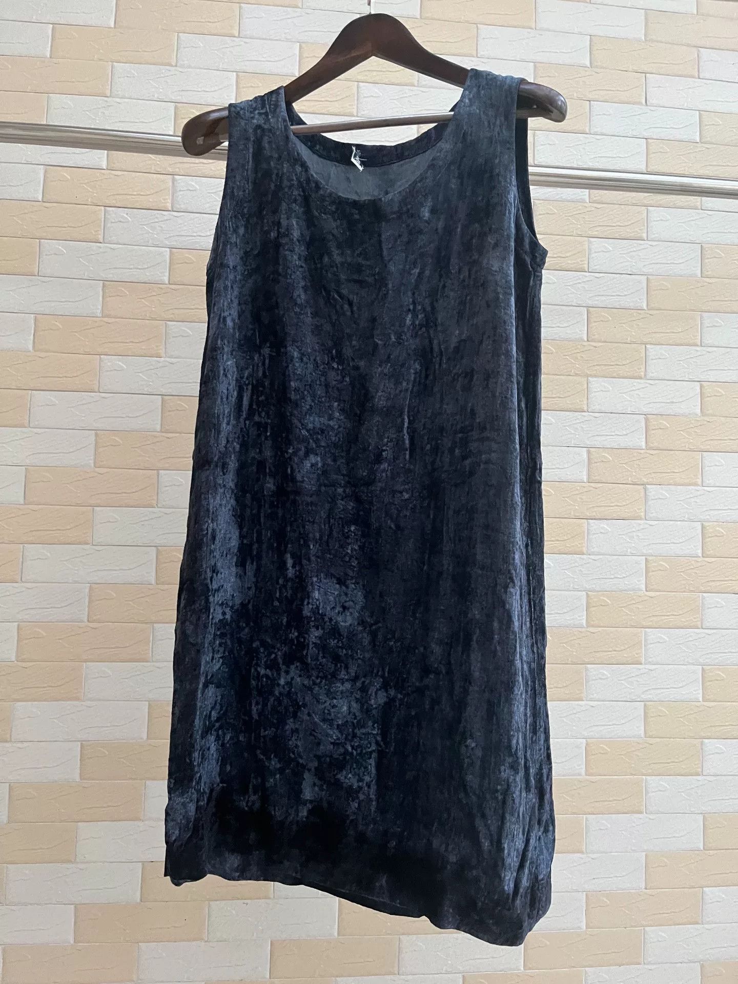 Issey Miyake Blue Velvet Skirt Dress