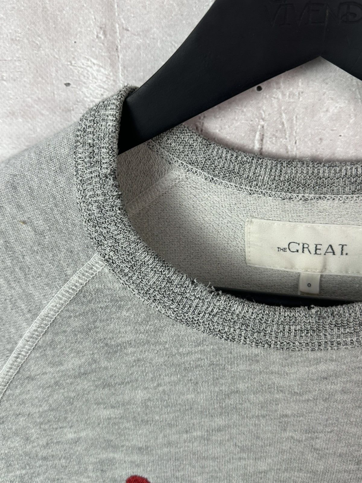 THE GREAT The Great Made in USA Apple Collage Crew Neck Grey Sweater Size M / US 6-8 / IT 42-44 - 4 Thumbnail