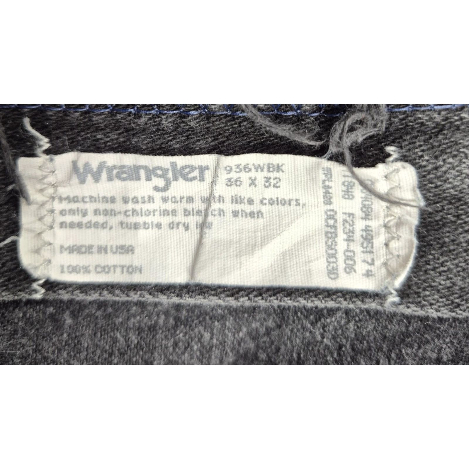 Wrangler VINTAGE Wrangler Cowboy Cut Jeans Mens 36x32 Denim Black 5-Pocket Straight Regular Size US 36 / EU 52 - 4 Thumbnail