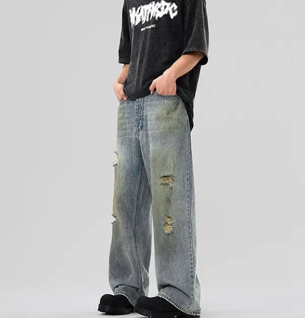 Japanese Brand nezawa x Reia Street Fashion Washed Distressed Jeans Size US 32 / EU 48 - 4 Thumbnail