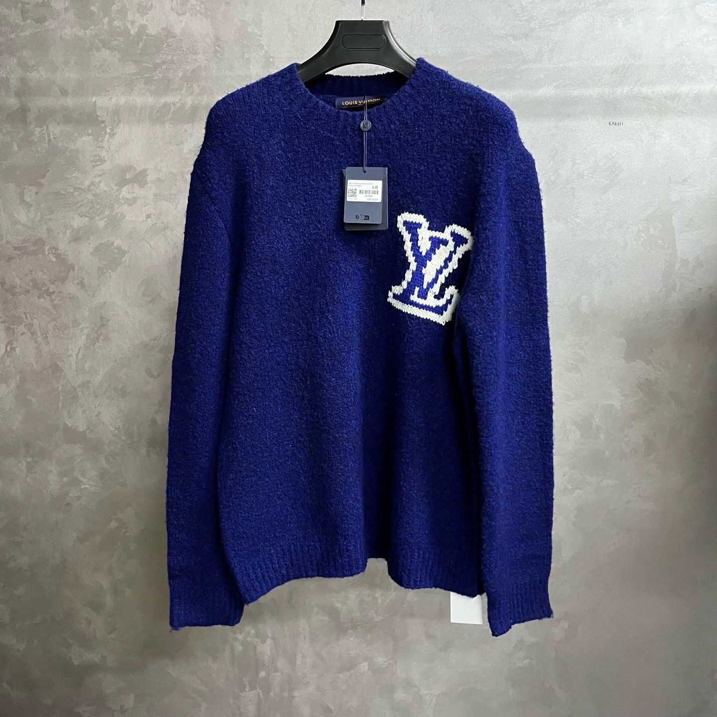 Louis Vuitton Louis Vuitton Blue Intarsia Crewneck Wool Sweater Size US L / EU 52-54 / 3 - 1 Thumbnail