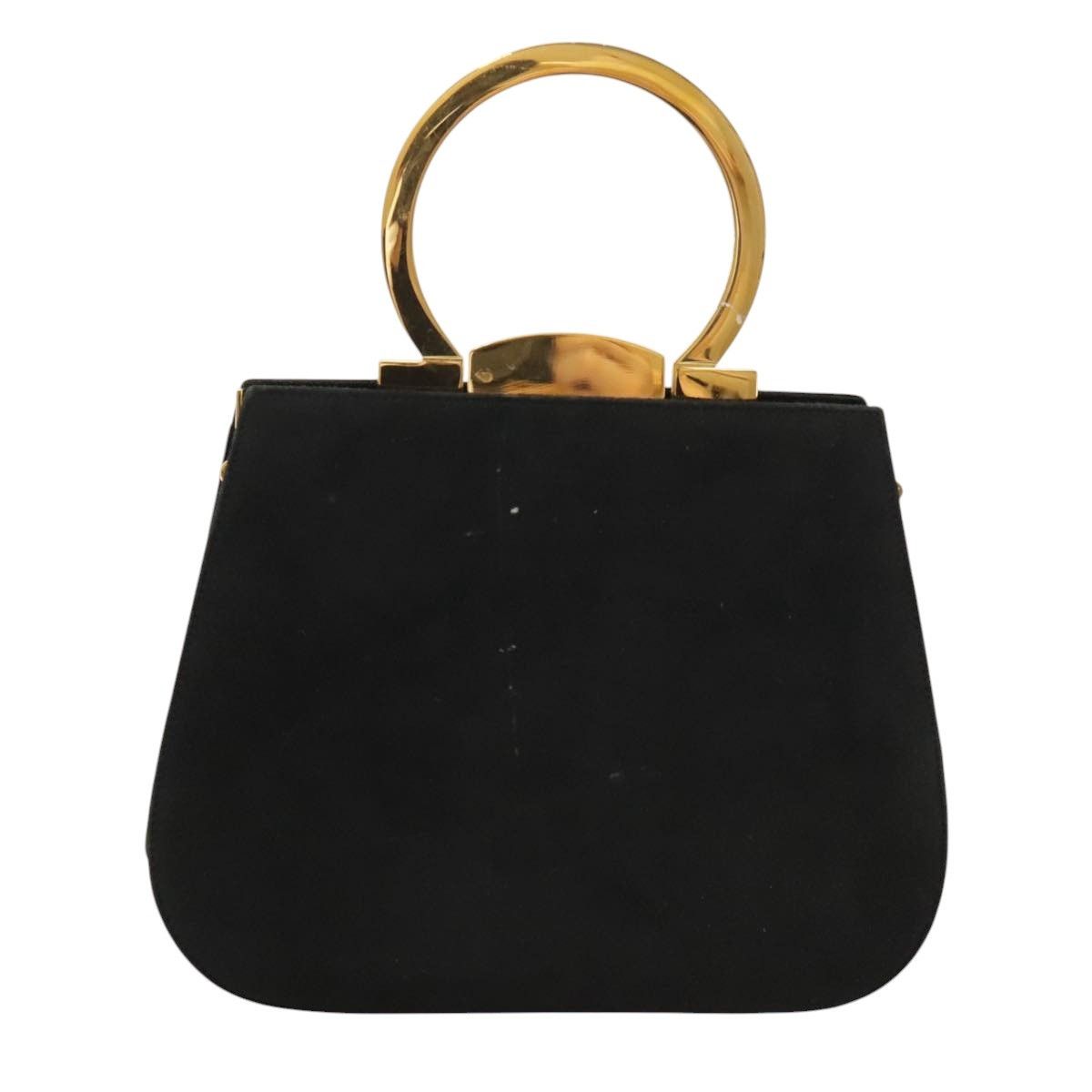 Salvatore Ferragamo Salvatore Ferragamo Gancini Hand Bag Suede Black Gold Size ONE SIZE - 3 Thumbnail