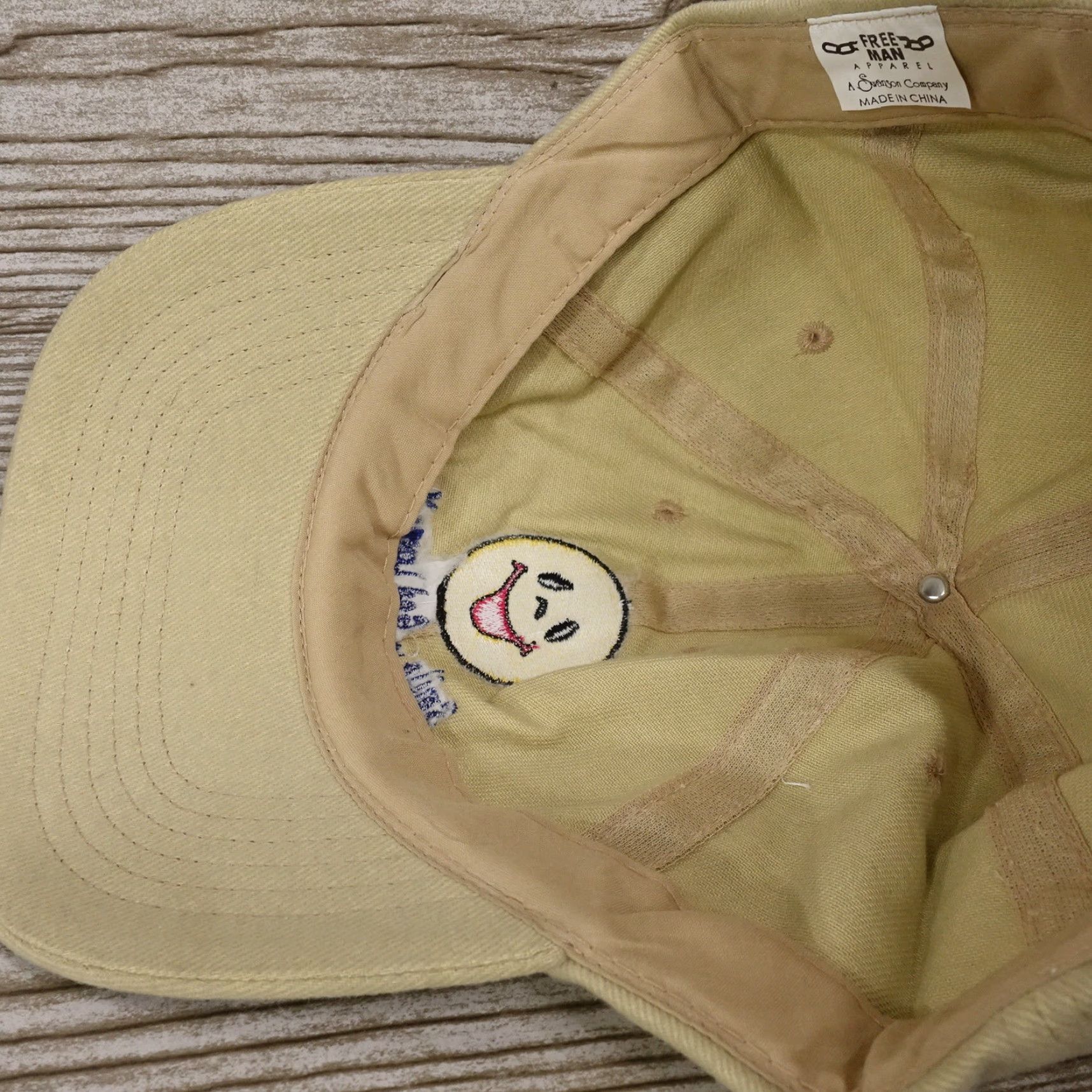 Vintage Vintage Free Man Apparel Beige Khaki Adjustable Baseball Cap Unisex Casual Spring Summer Fall Winter Size ONE SIZE - 7 Thumbnail