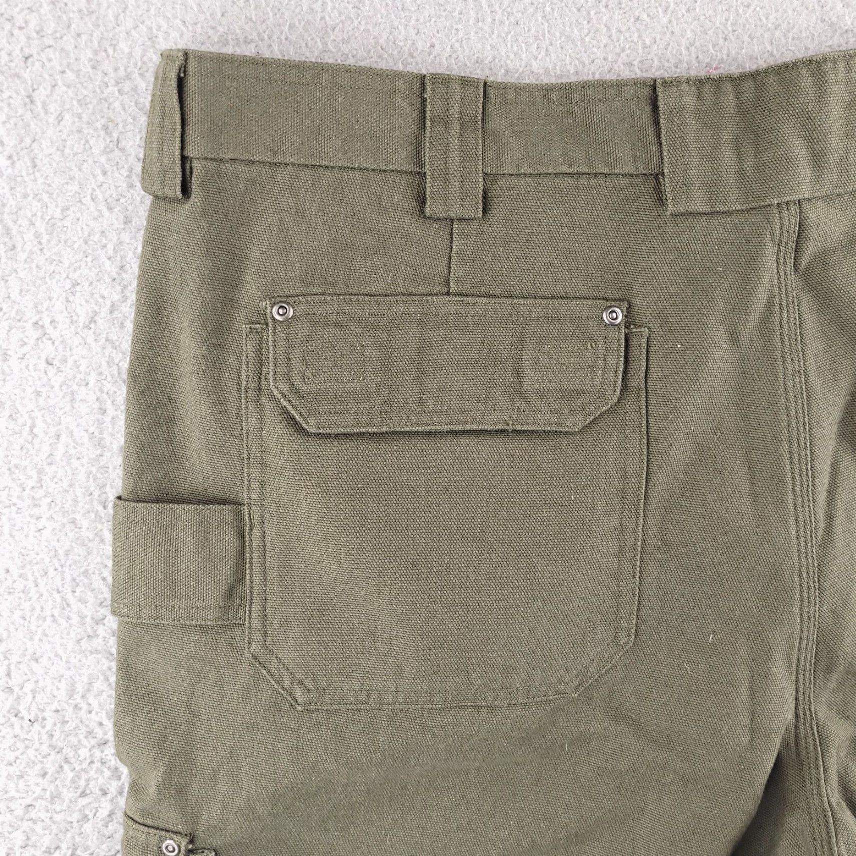 Vintage Duluth Cargo Shorts Mens 44 Green Canvas Cotton THICK Heavyweight Rugged Workwear Pockets Regular Size US 44 / EU 60 - 7 Thumbnail