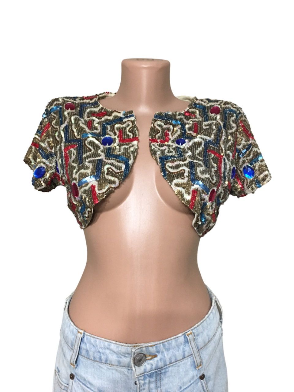 GALLIANO Rare Vintage Sequined Bolero Jacket Size 24/38 S