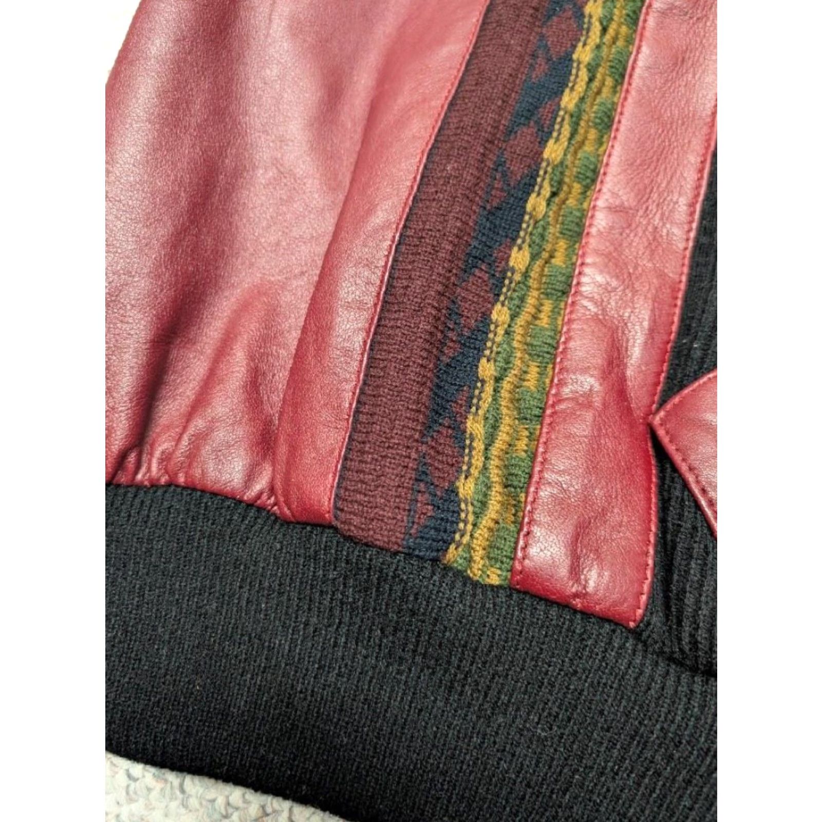 Coogi 1990s vintage HIP HOP leather sweater L saxony KNIT acrylic black ABSTRACT coogi Size US L / EU 52-54 / 3 - 3 Thumbnail
