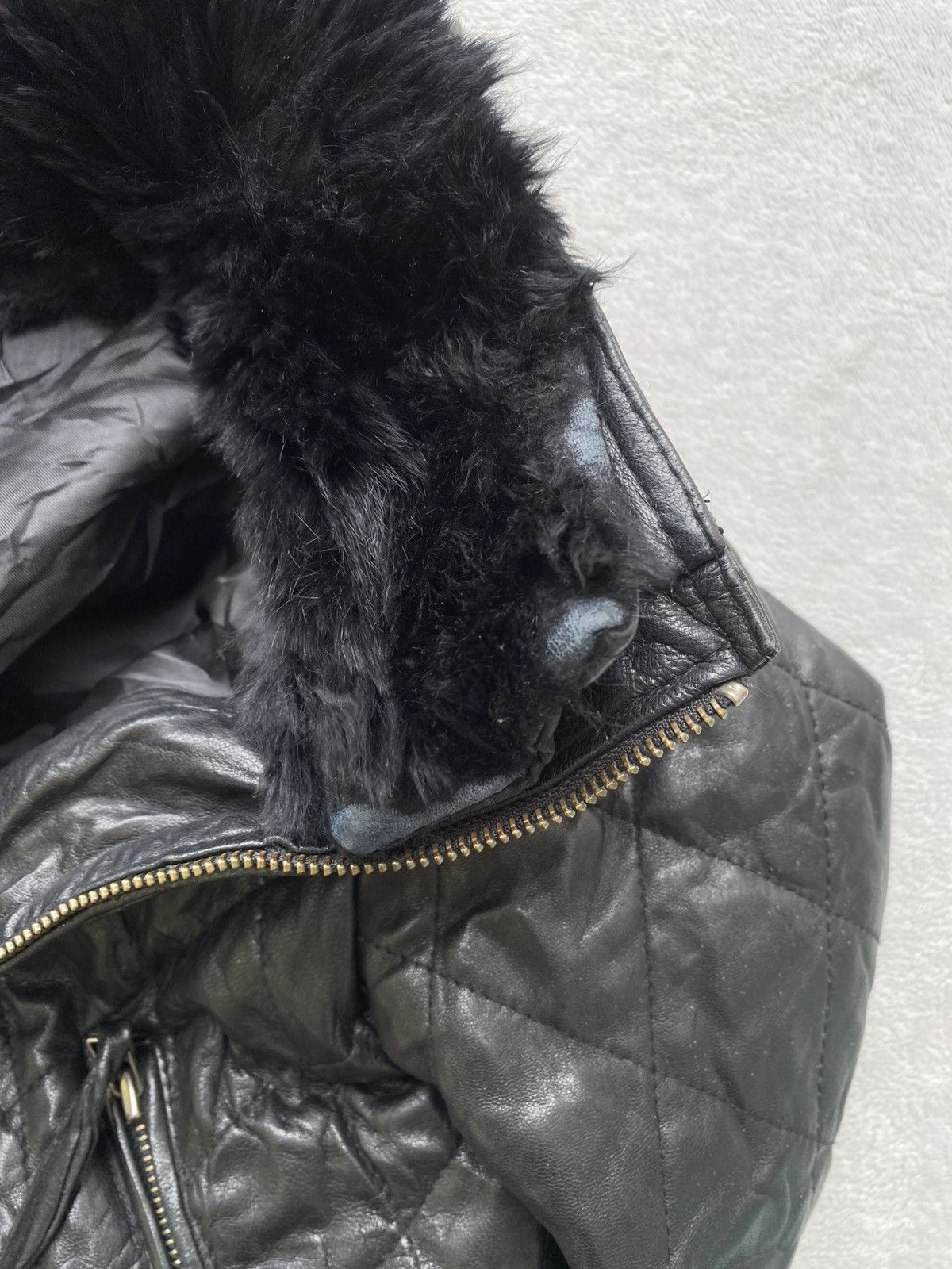 Japanese Brand 2000s Galicia / Galicie- Bono Fur Quilted Leather Jacket Size S / US 4 / IT 40 - 22 Thumbnail